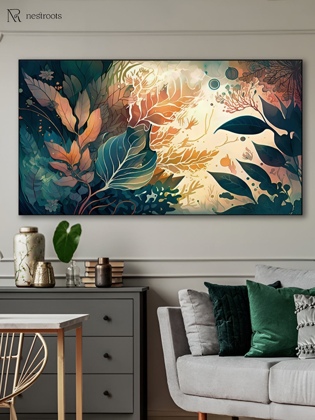 

nestroots Blue & Yellow 1 Piece Canvas Other Wall Paintings