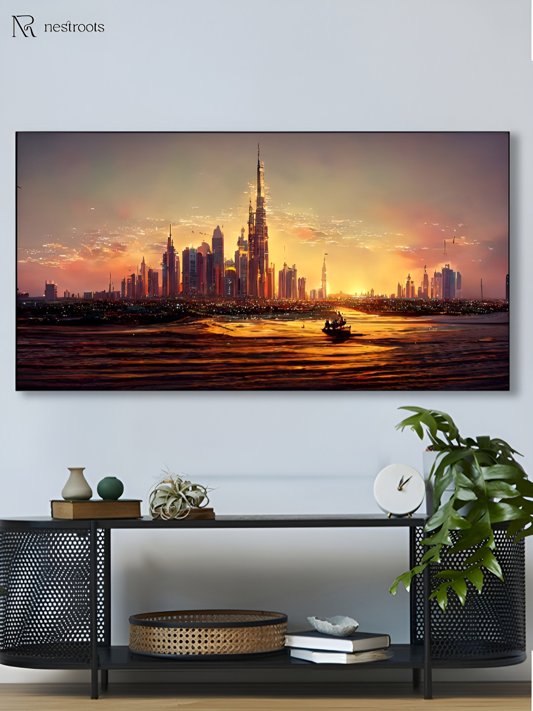 

nestroots Yellow & Black 1 Piece Canvas Other Wall Paintings