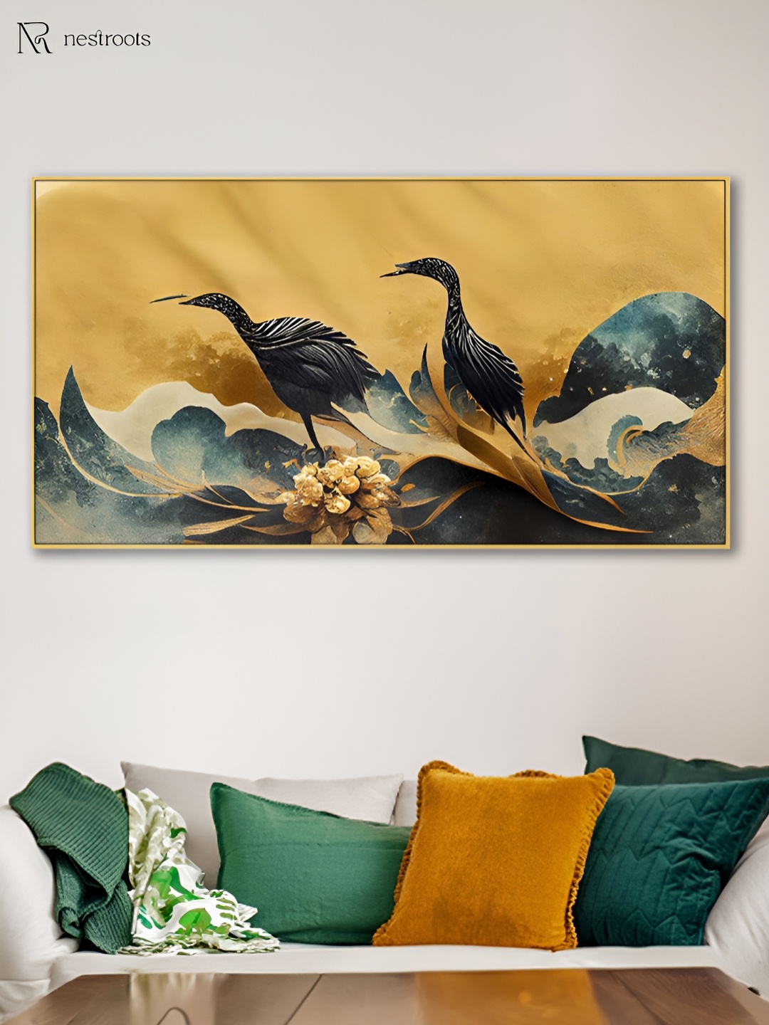 

nestroots Yellow & Blue 1 Piece Canvas Other Wall Paintings