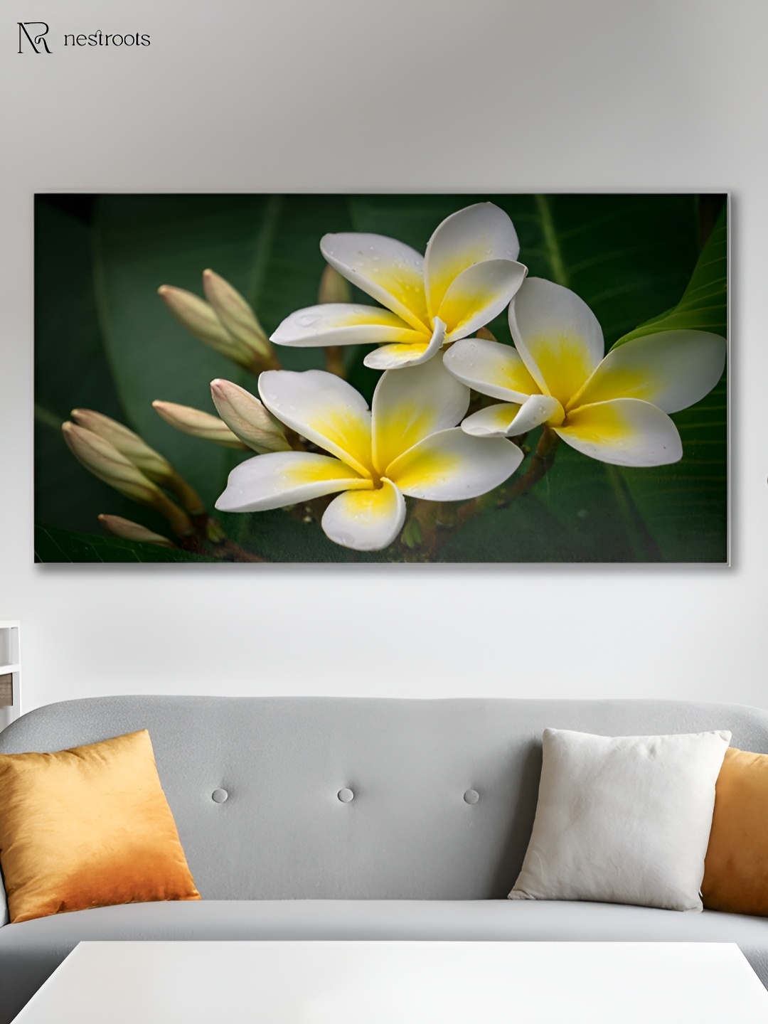 

nestroots Yellow & Green Canvas Floral and Botanical Painting Wall Art