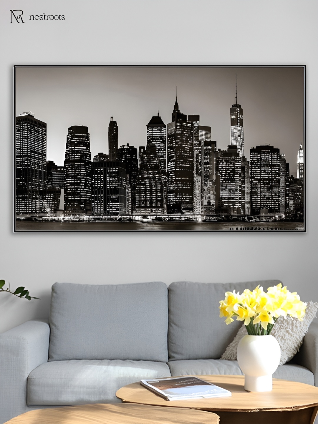 

nestroots Grey & Black 1 Piece Canvas Other Wall Paintings