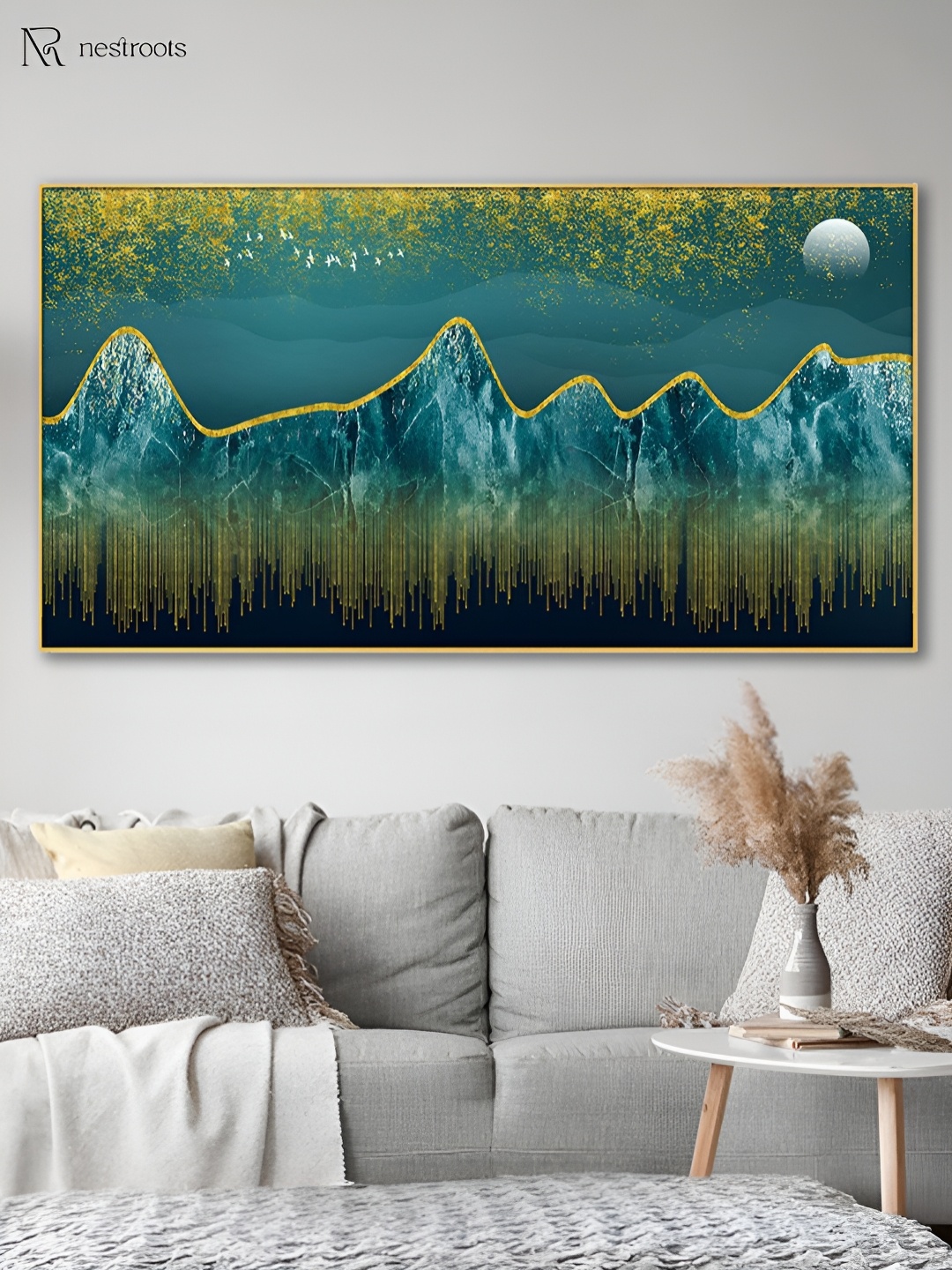 

nestroots Teal & Green 1 Piece Canvas Other Wall Paintings