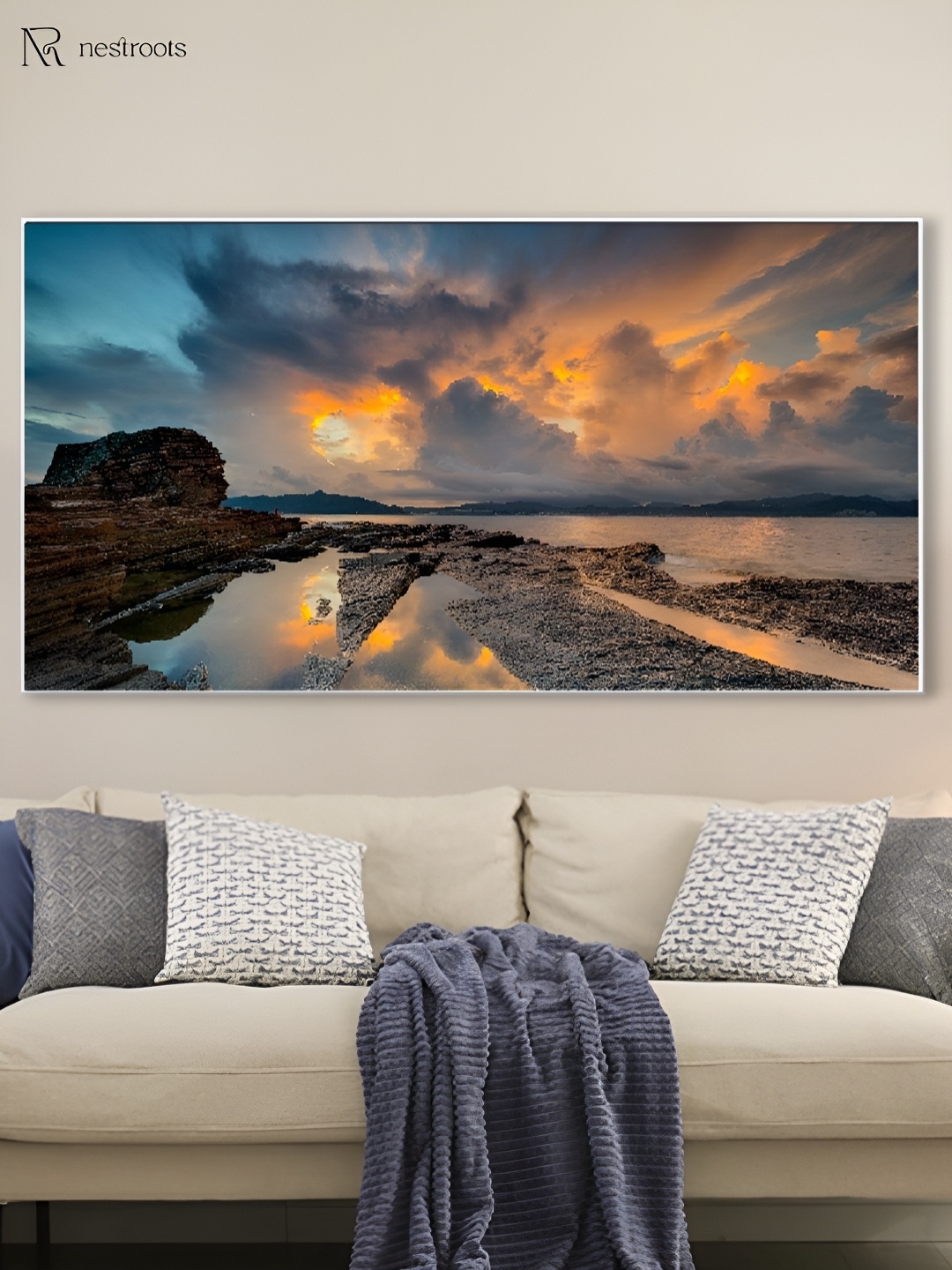

nestroots Blue & Brown 1 Piece Canvas Other Wall Paintings