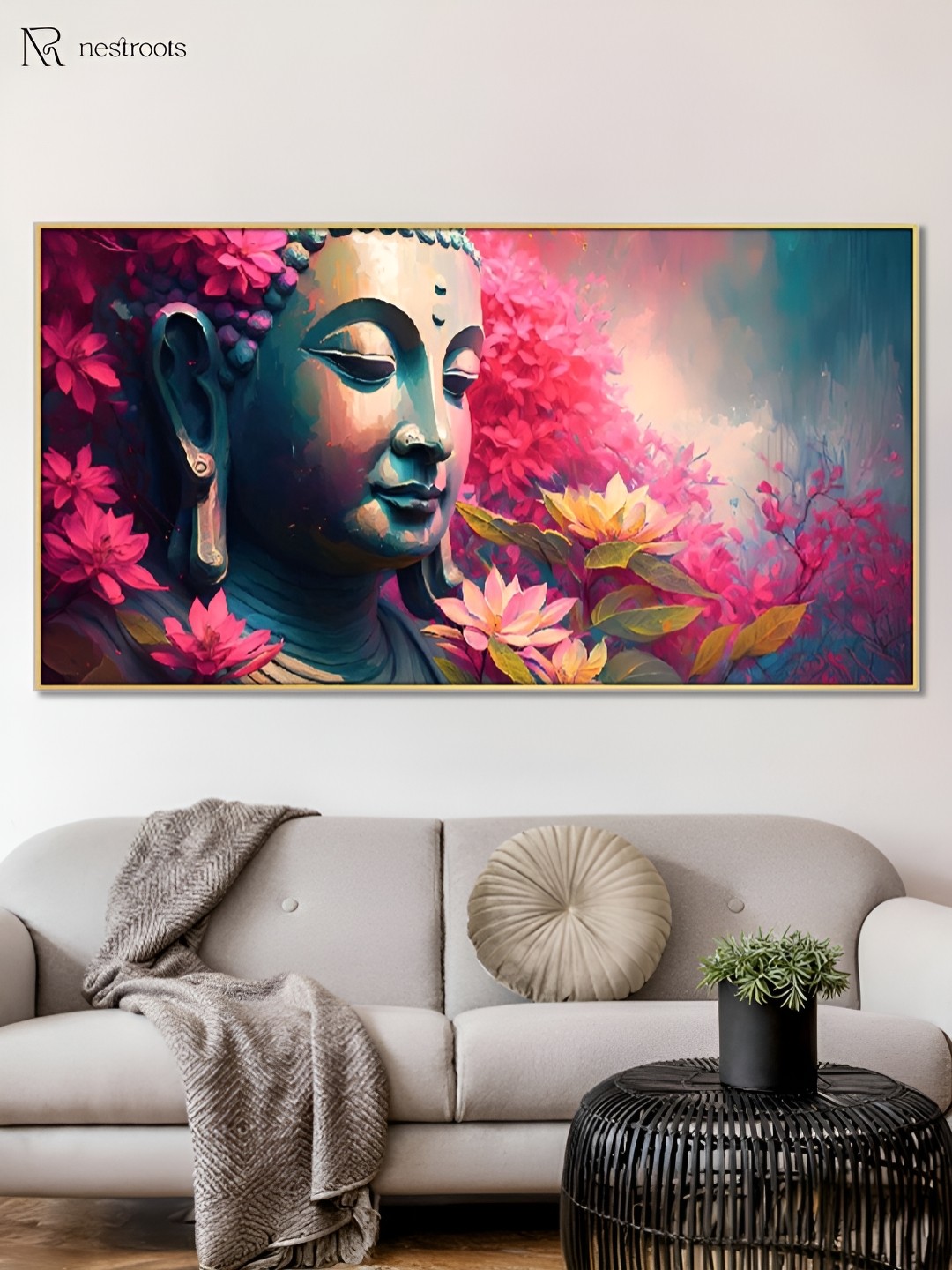 

nestroots Brown & Pink 1 Piece Canvas Religious Wall Paintings
