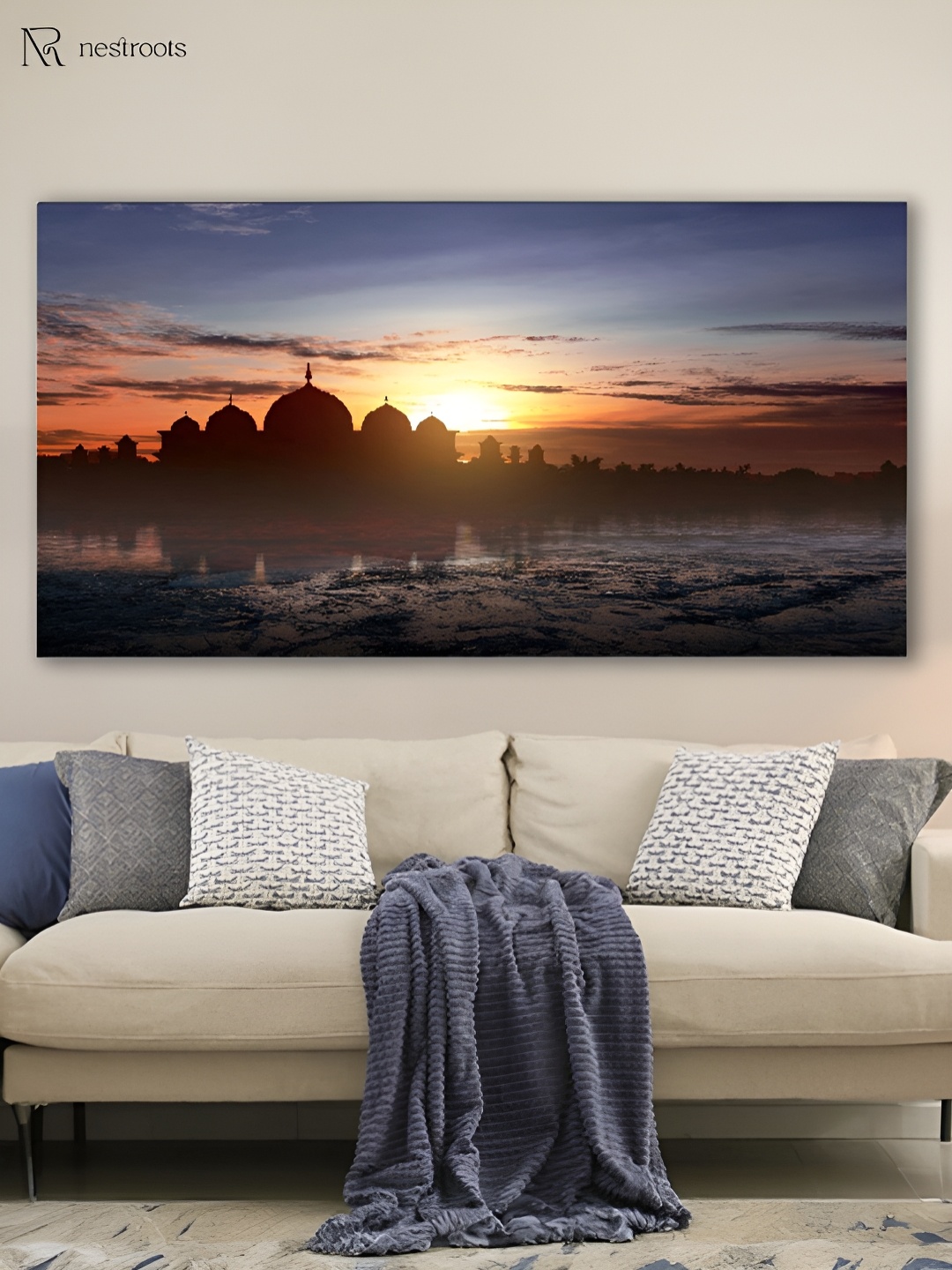 

nestroots Blue & Brown 1 Piece Canvas Other Wall Paintings