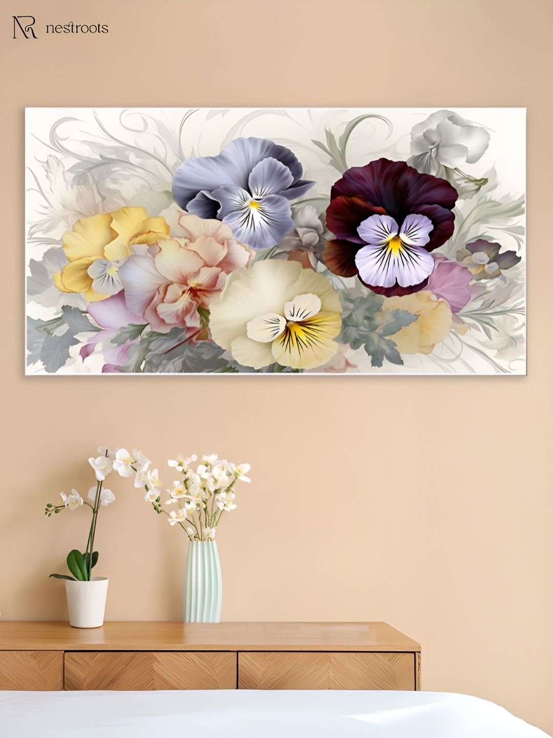 

nestroots White & Purple 1 Piece Canvas Other Wall Paintings
