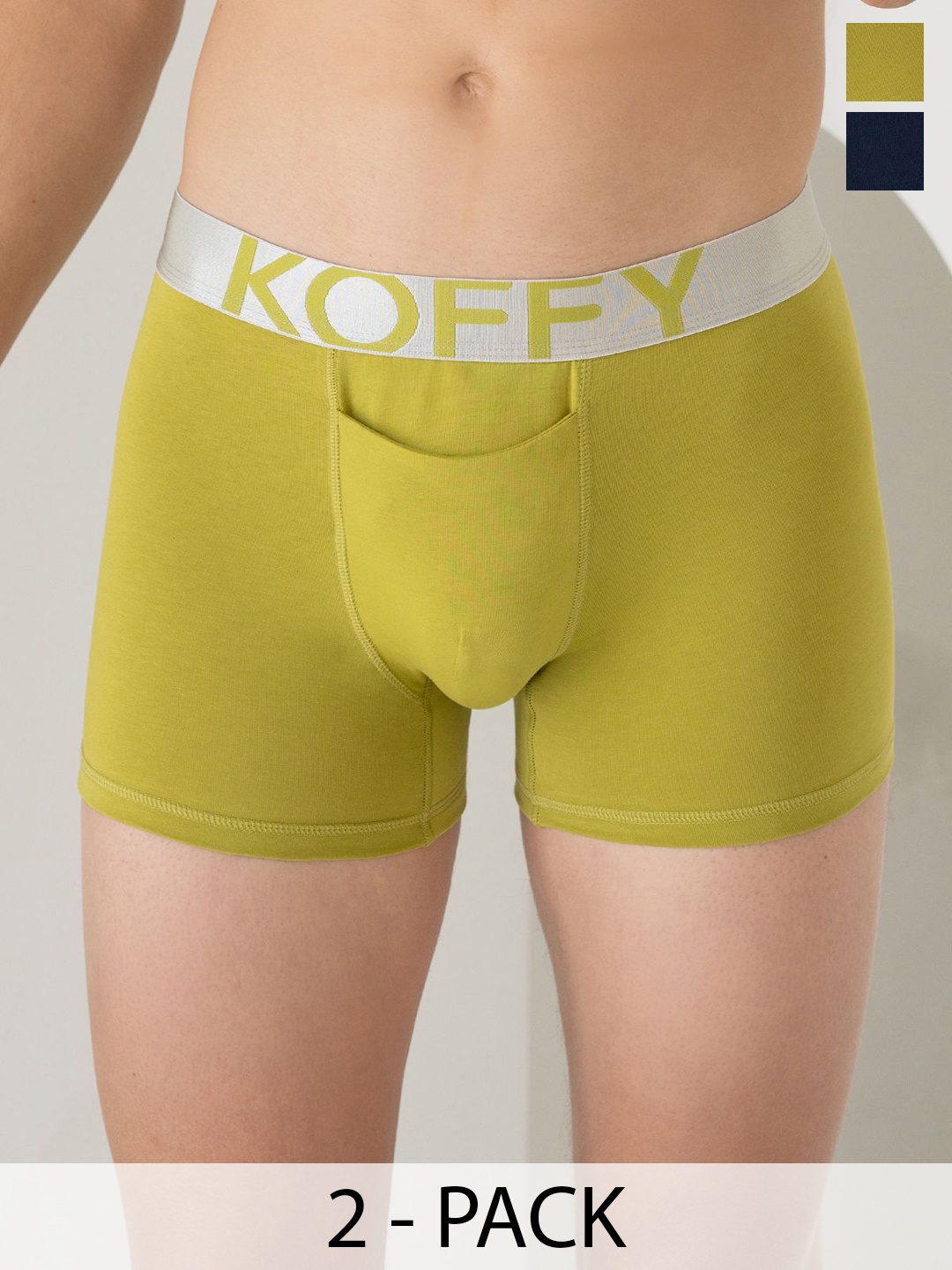 

KOFFY Pack Of 2 Printed Details Cotton Trunk KOFFY_KI25_MTGN_NB_2PC, Lime green