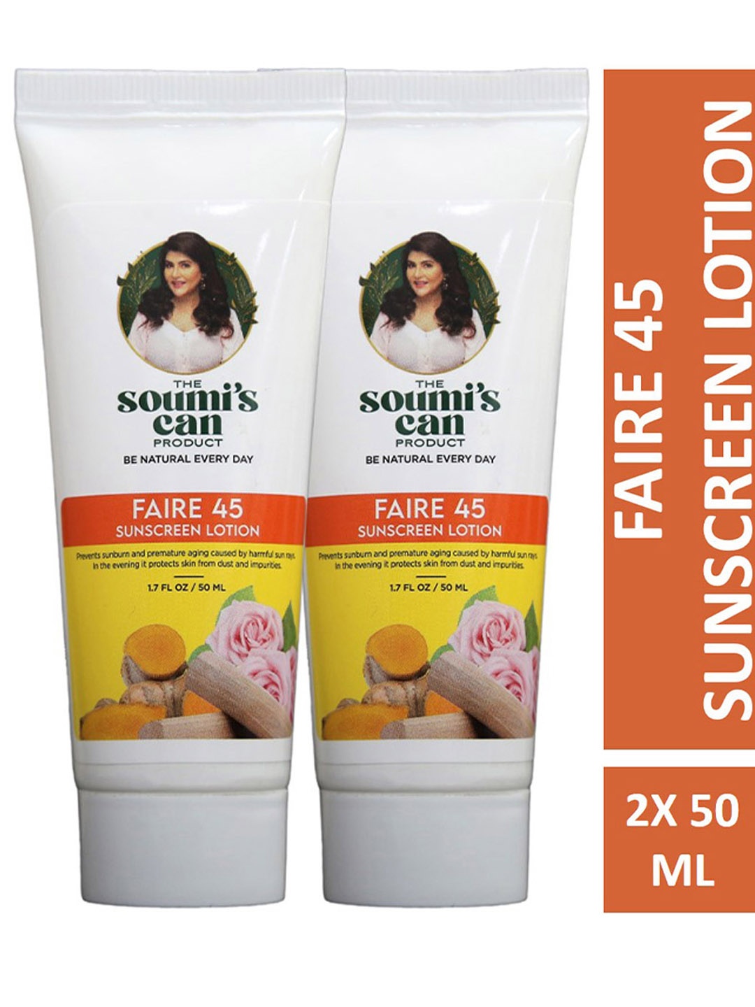 

THE SOUMI'S CAN PRODUCT Pack of 2 Faire 45 Sunscreen Lotion - 50ml, White