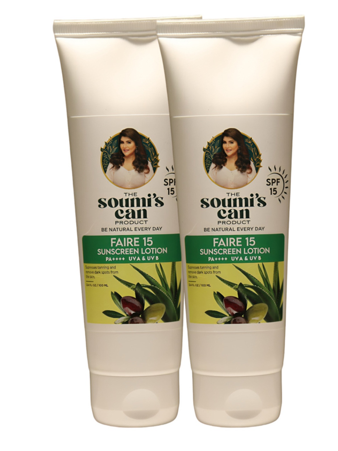 

THE SOUMI'S CAN PRODUCT Pack of 2 Faire 15 Sunscreen Lotion - 100ml, White
