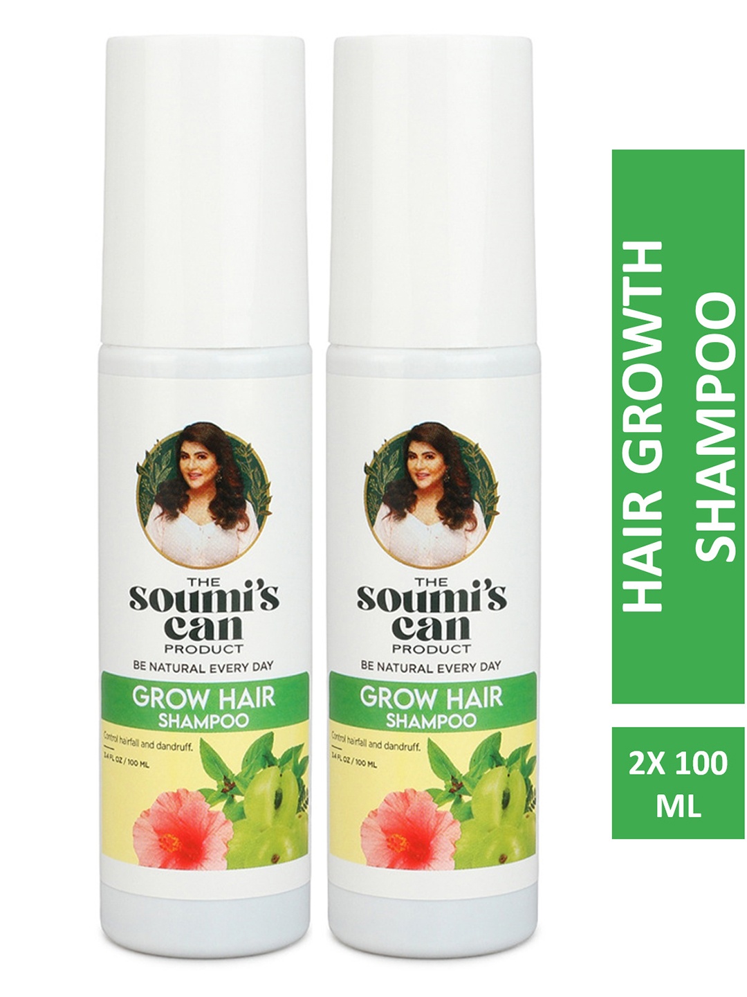 

THE SOUMI'S CAN PRODUCT Pack Of 2 Grow Hair Shampoo - 100ml Each, Green