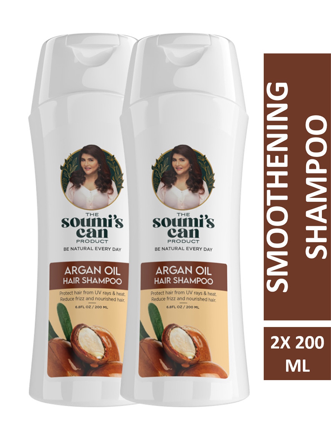 

THE SOUMI'S CAN PRODUCT Pack of 2 Argan Oil Hair Shampoo - 200ml Each, White
