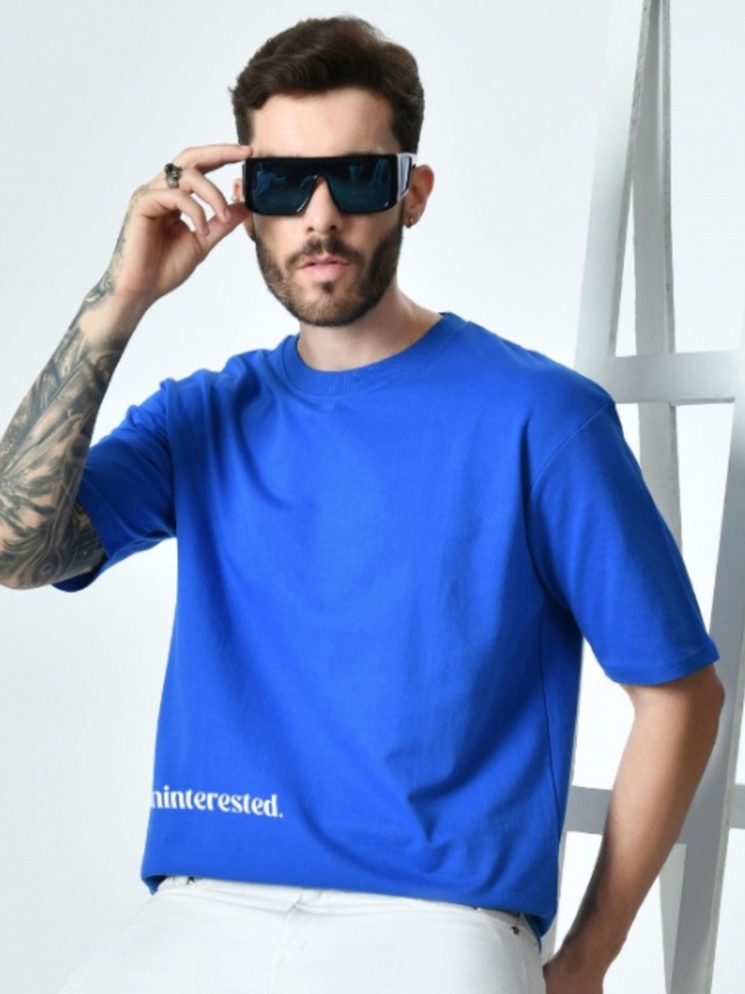 

EKSDEE Men V-Neck Pockets T-shirt, Blue