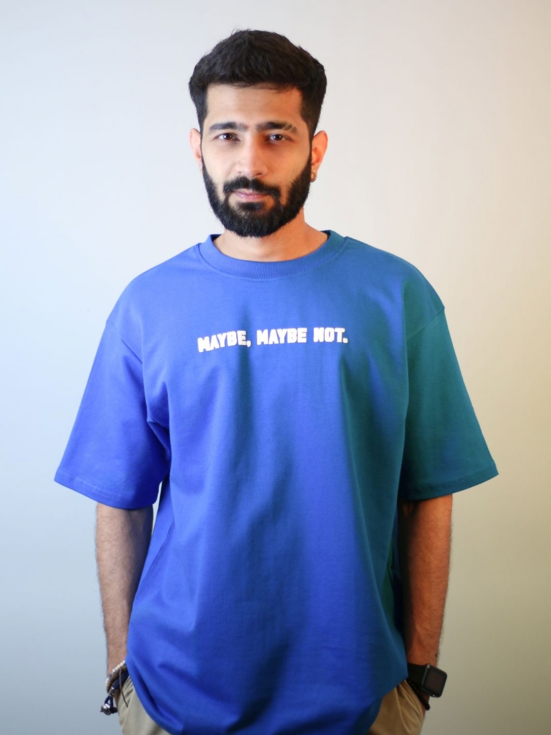EKSDEE Men Typography Printed T-shirt, Blue