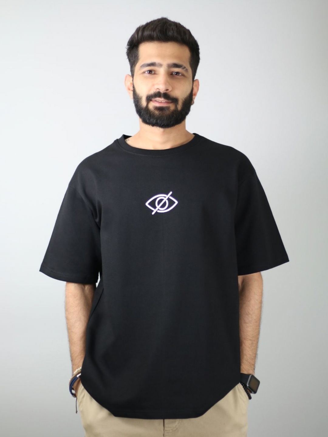 

EKSDEE Men Applique T-shirt, Blue