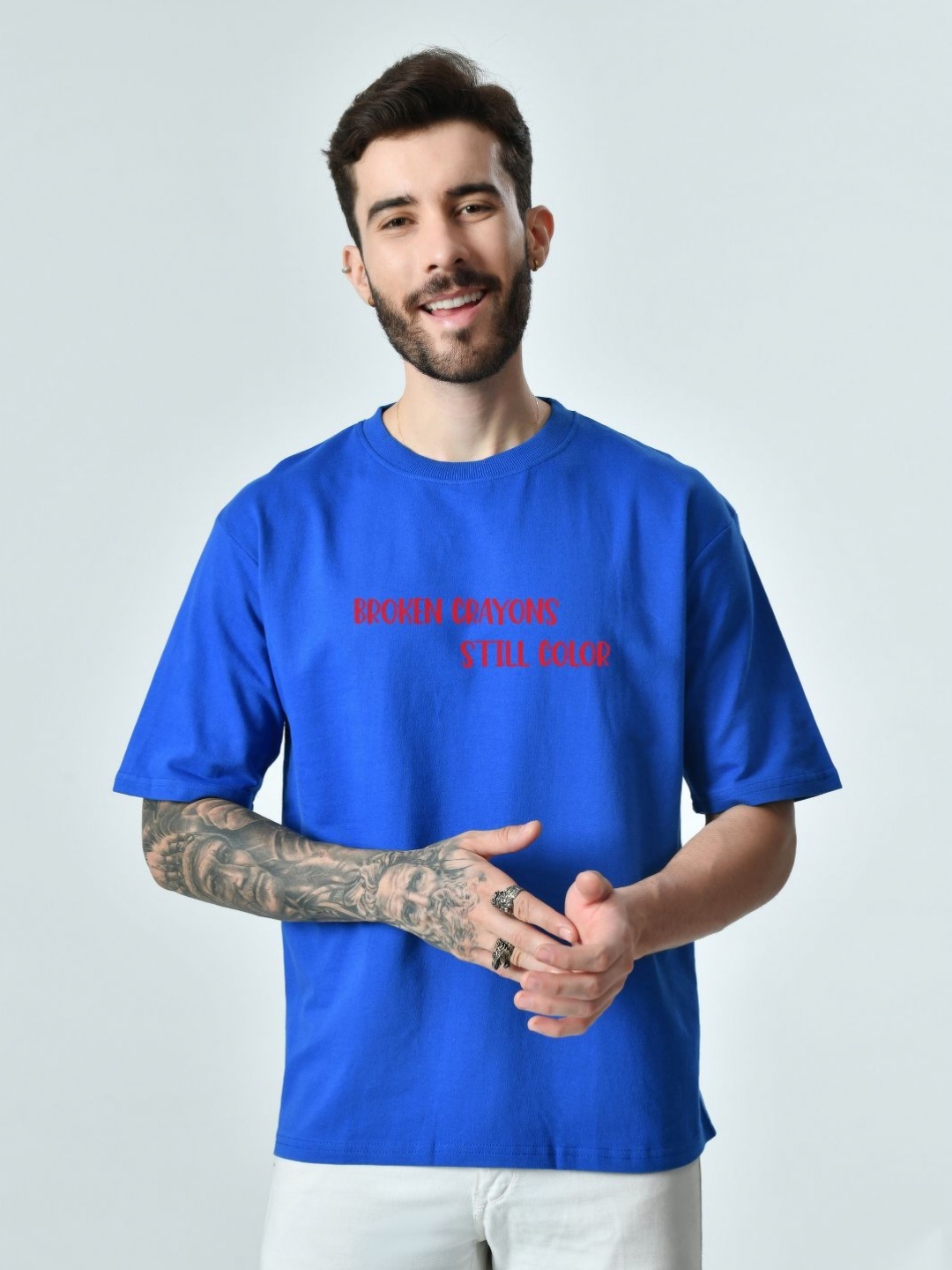 

EKSDEE Men Typography Printed T-shirt, Olive