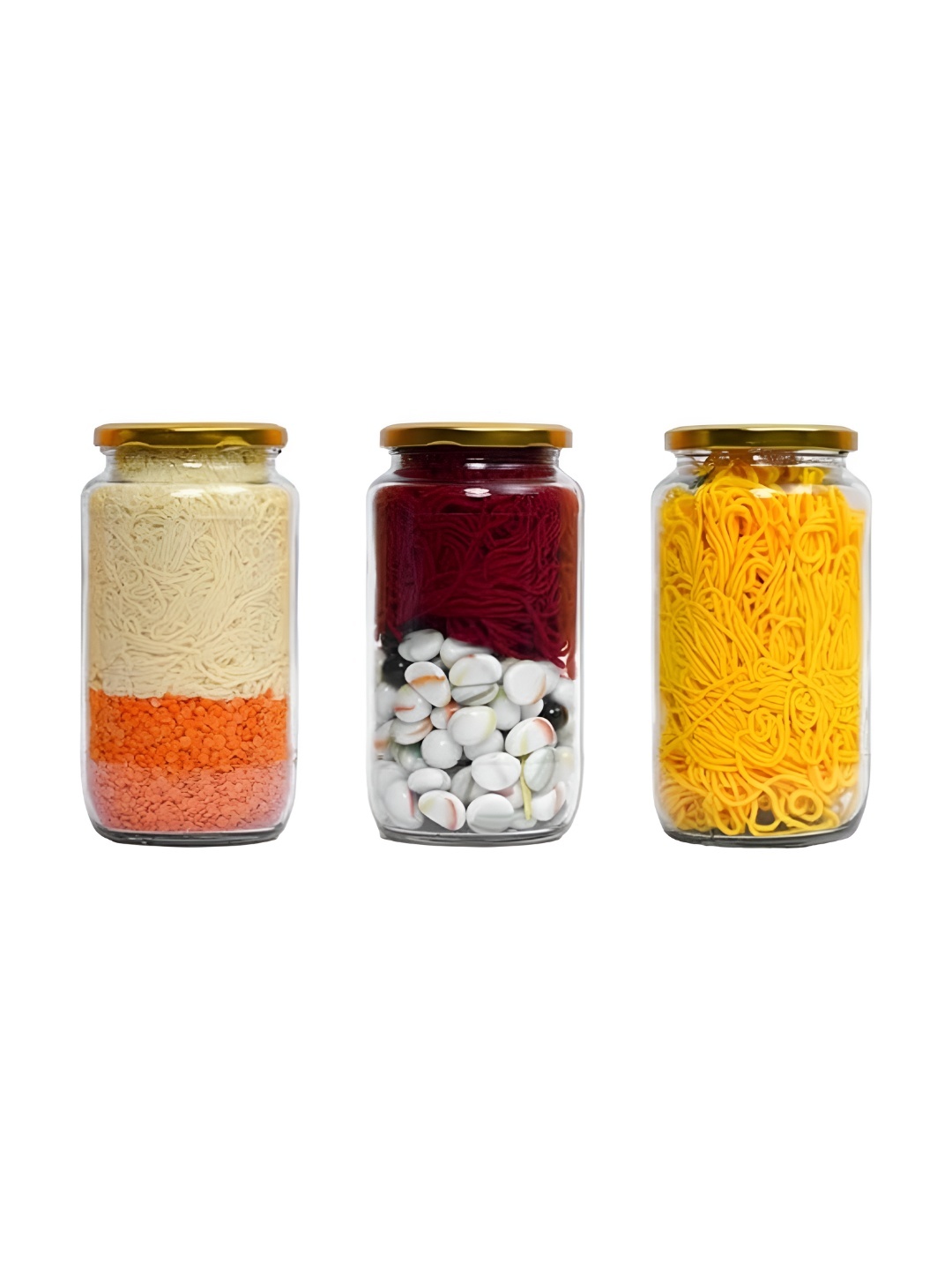 

tyche enterprises 3 Pcs Transparent Glass Storage Jars & Containers -1 L