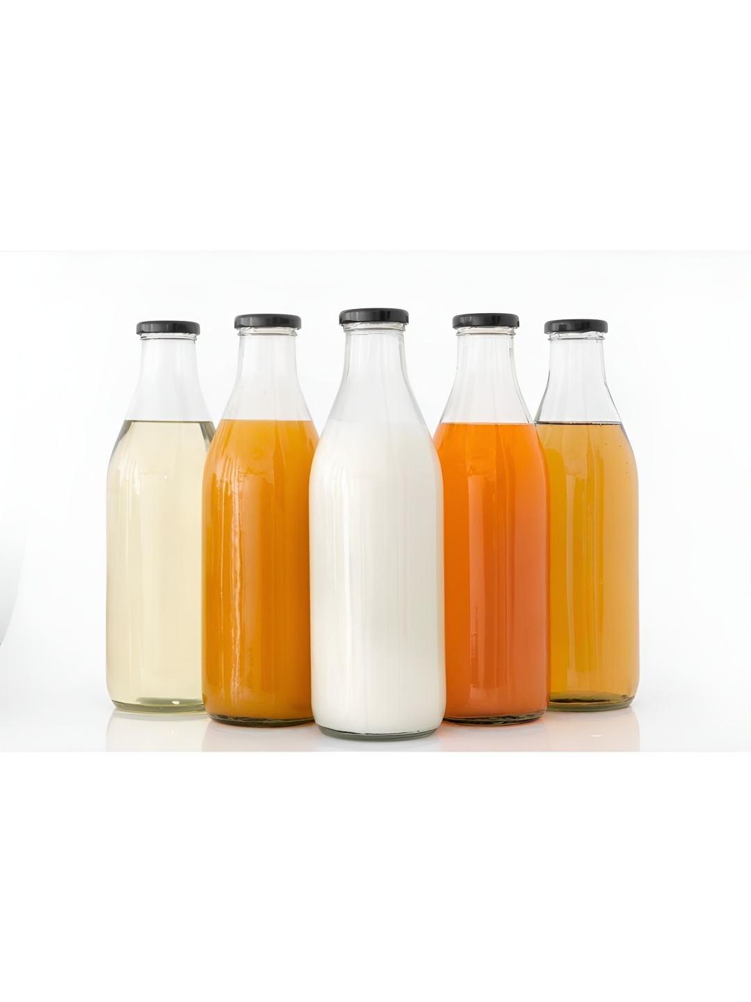 

tyche enterprises Transparent Set of 5 Glass Solid Water Bottle