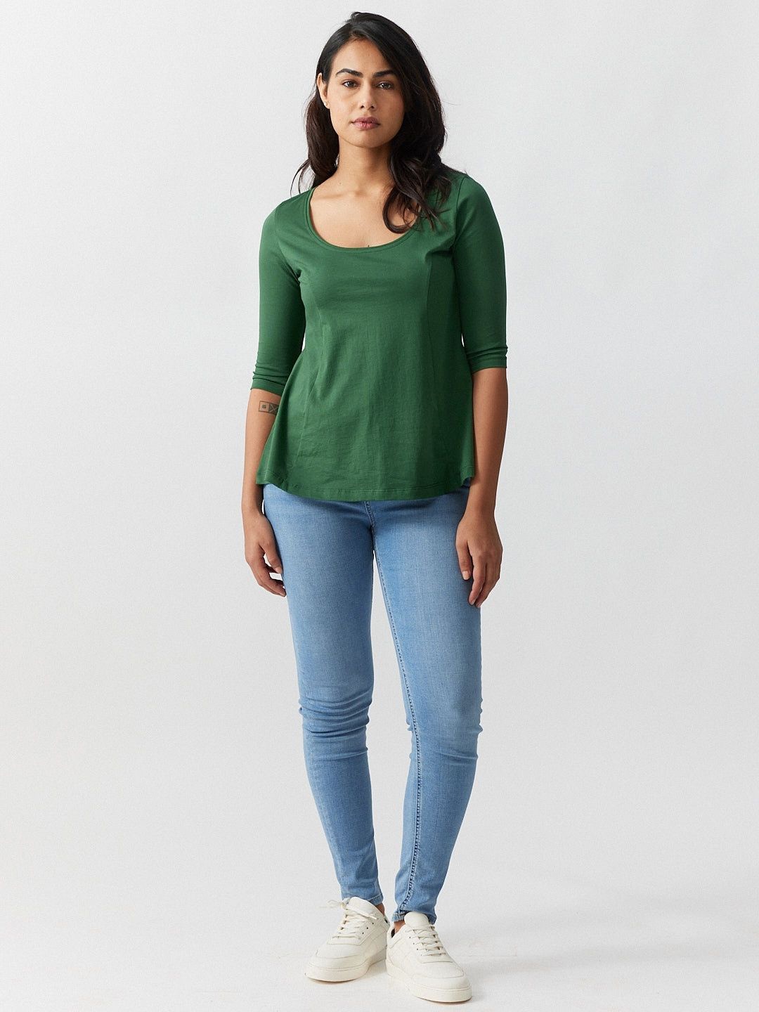 

Creatures of Habit Women Pima Flared Top, Green