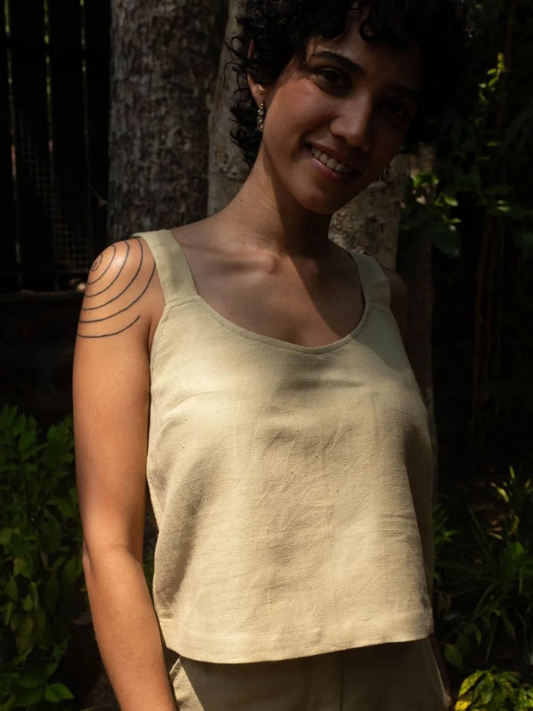 

Creatures of Habit Women Hemp Tank Top, Beige