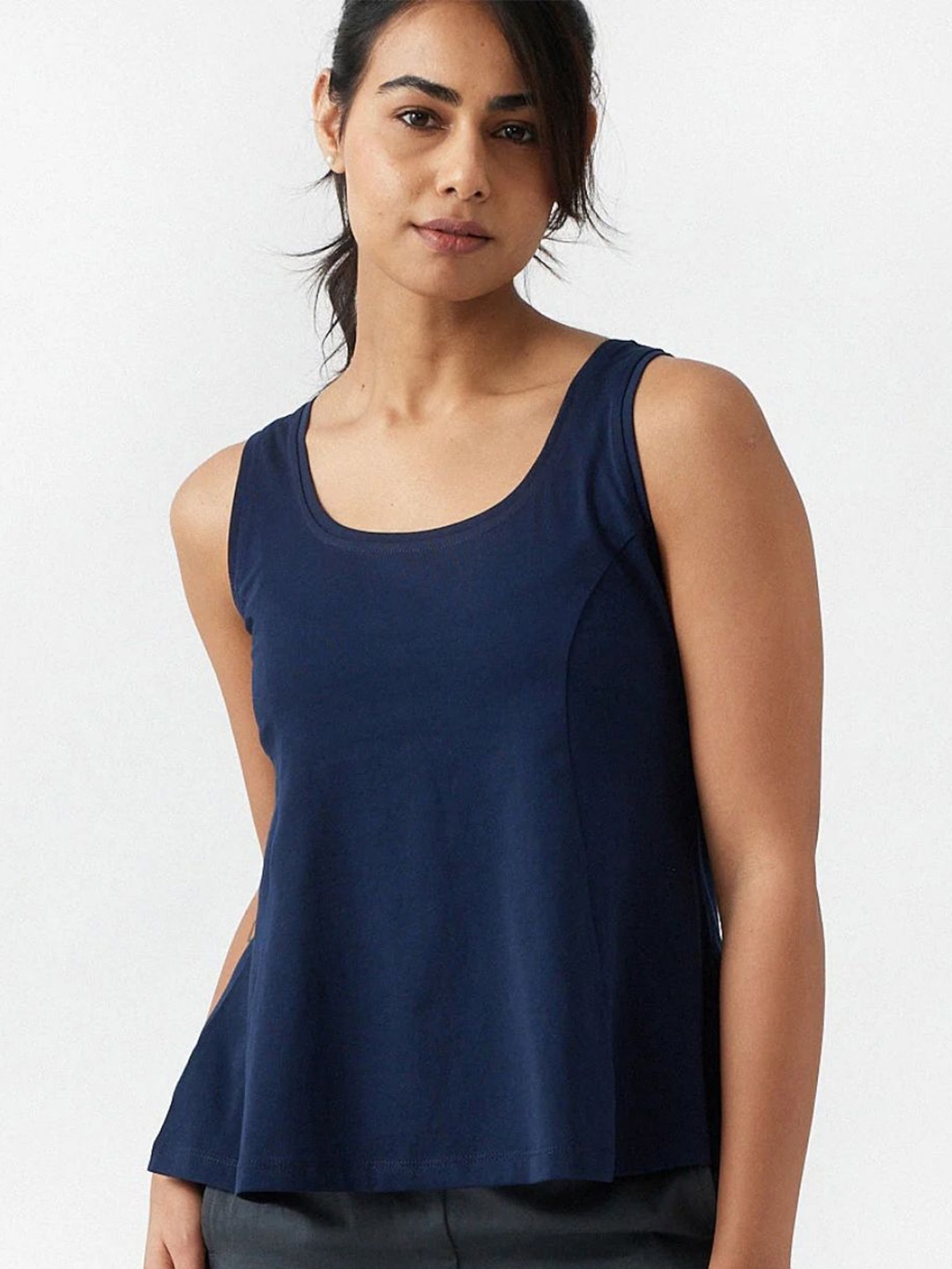 

Creatures of Habit Women Pima Flared Tank Top, Blue