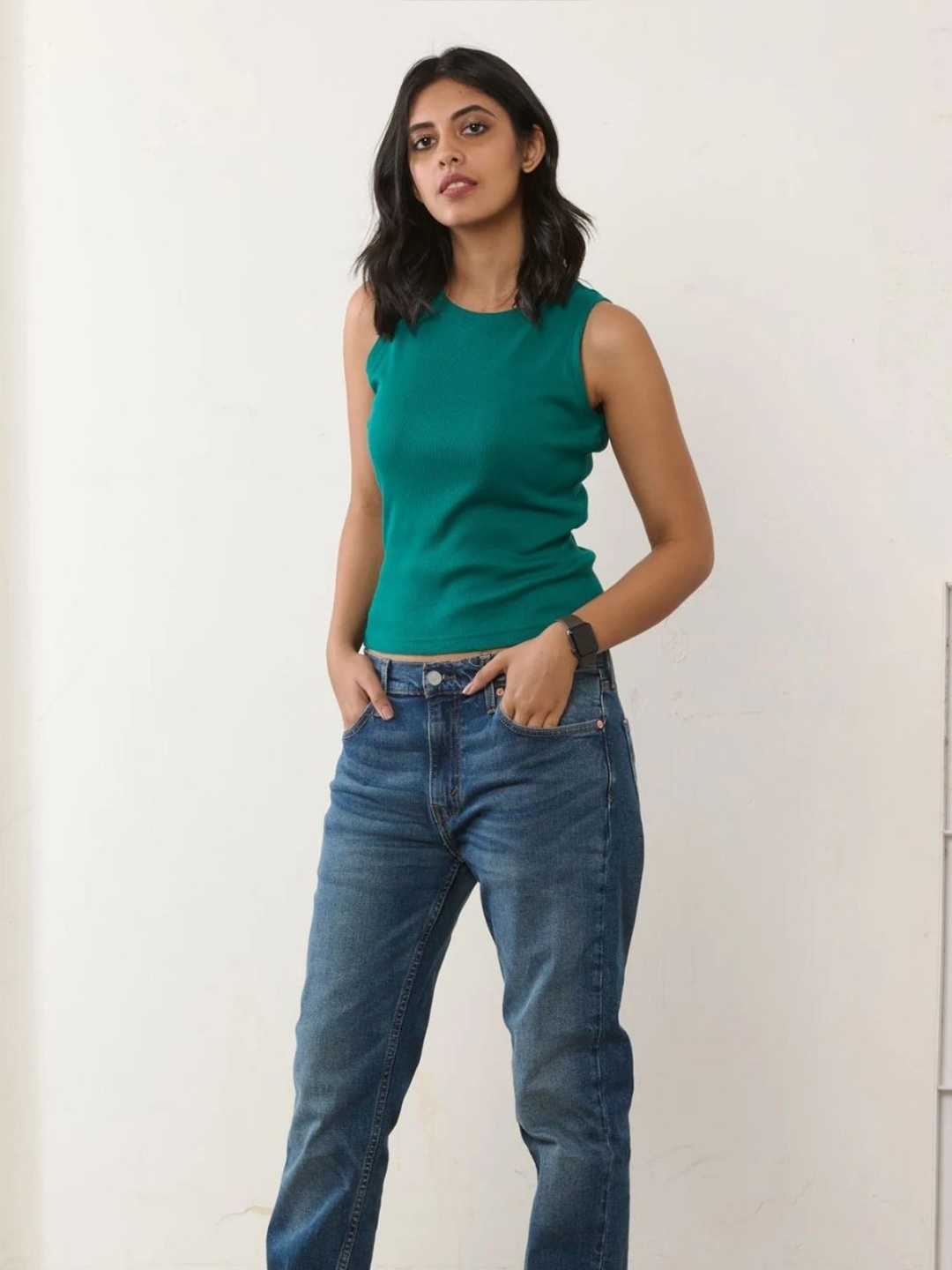 

Creatures of Habit Women Rib Tank Top, Green