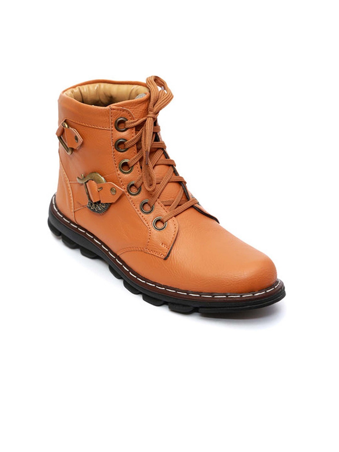 

Woakers Men Platform Healed Boots, Orange