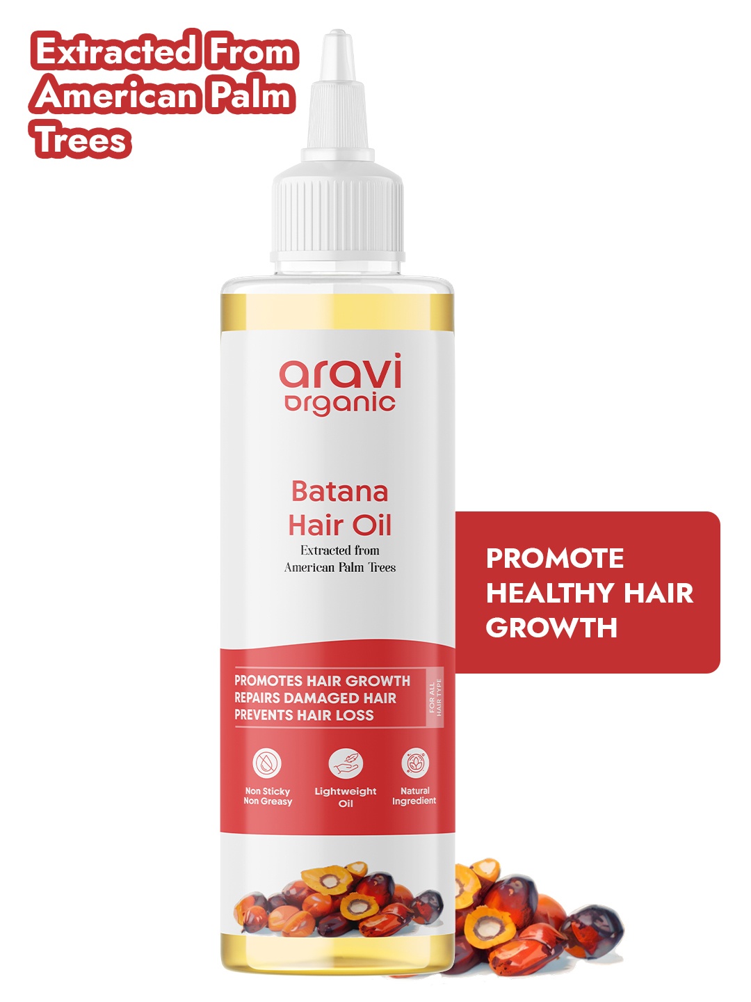 

Aravi Organic Batana Hair Oil - 200ml, Transparent