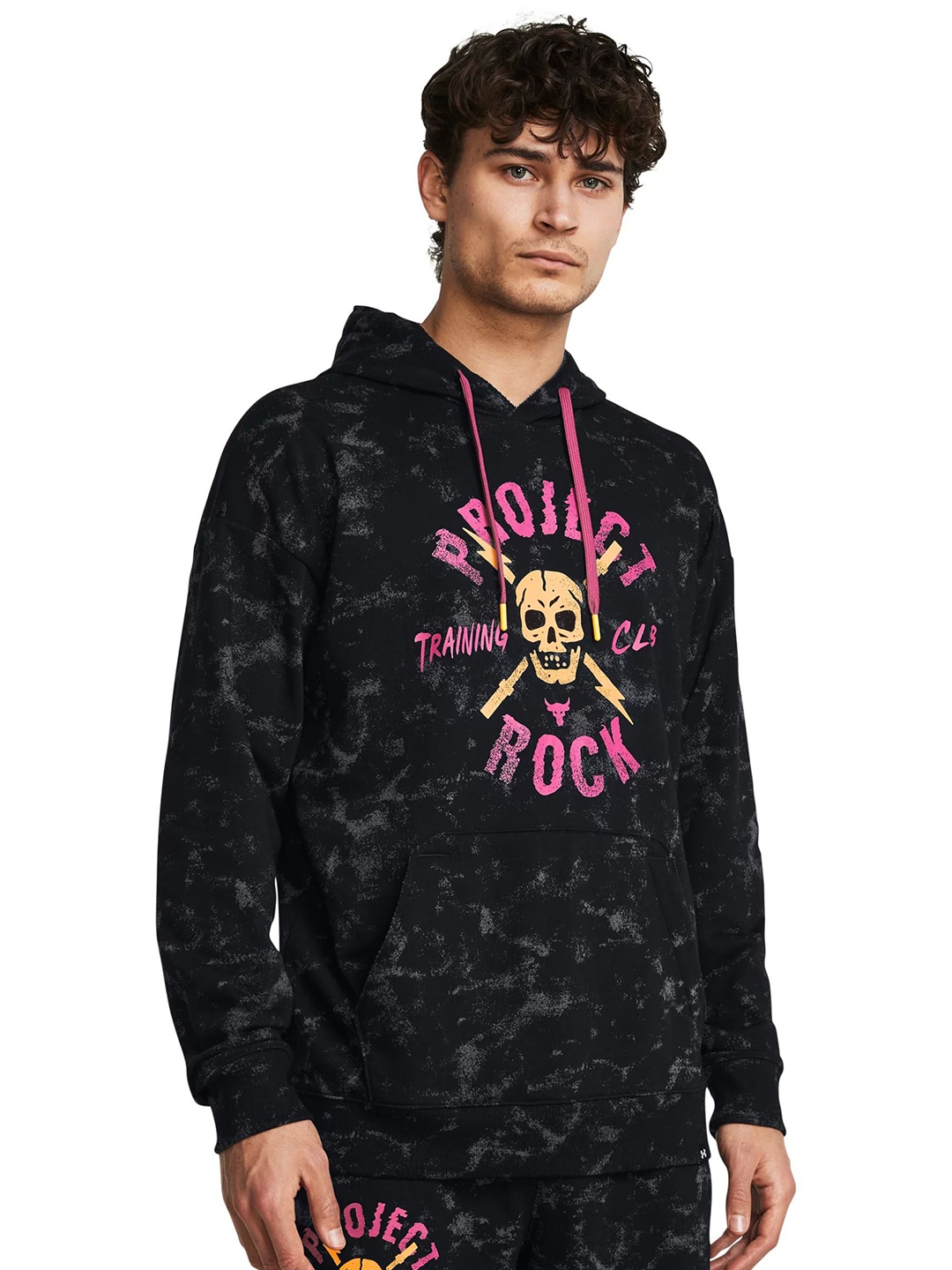 

UNDER ARMOUR Project Rock AOP Rival Hoodie, Black