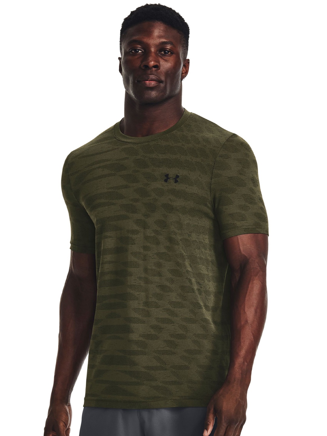 

UNDER ARMOUR Seamless Printed T-Shirt, Grey