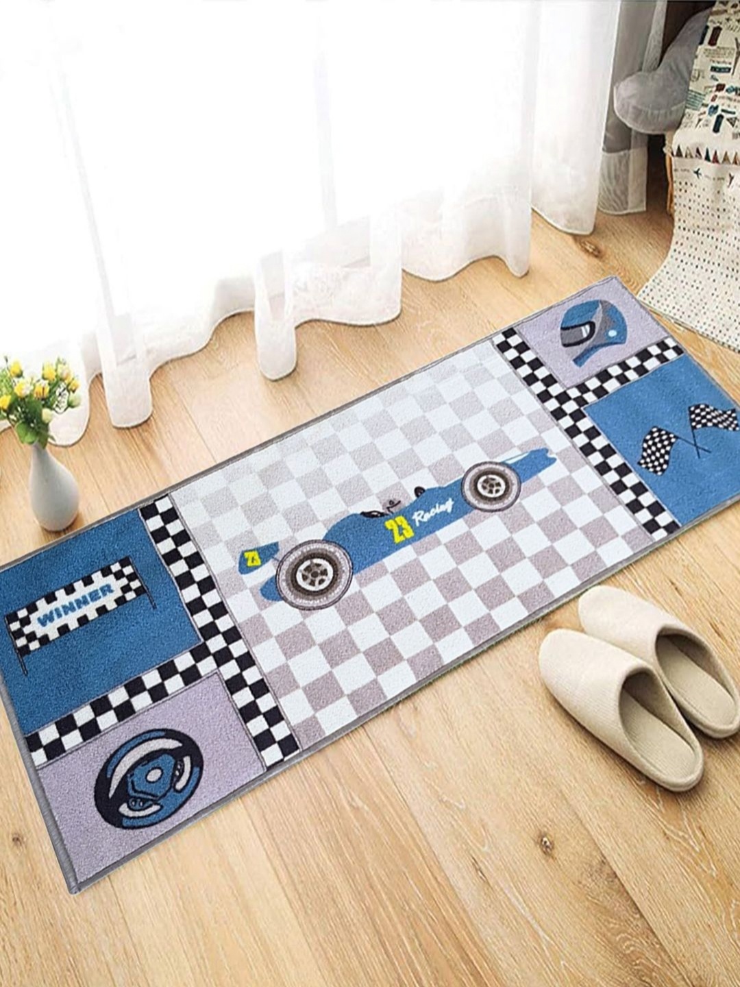 

Matz and More Blue & Grey Printed Floor Runners
