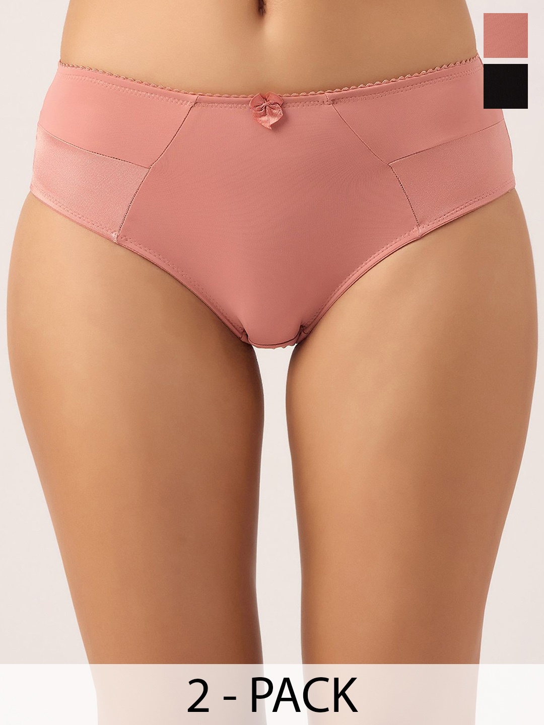 

DressBerry Women Pack Of 2 Mid Rise Hipster Briefs, Pink