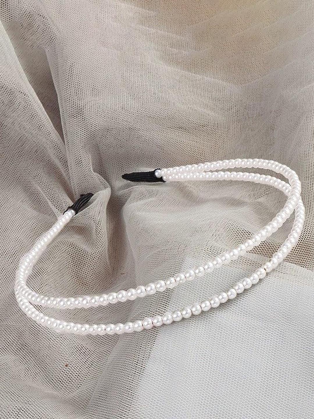

SYGA Women Beaded Western Hairband, White
