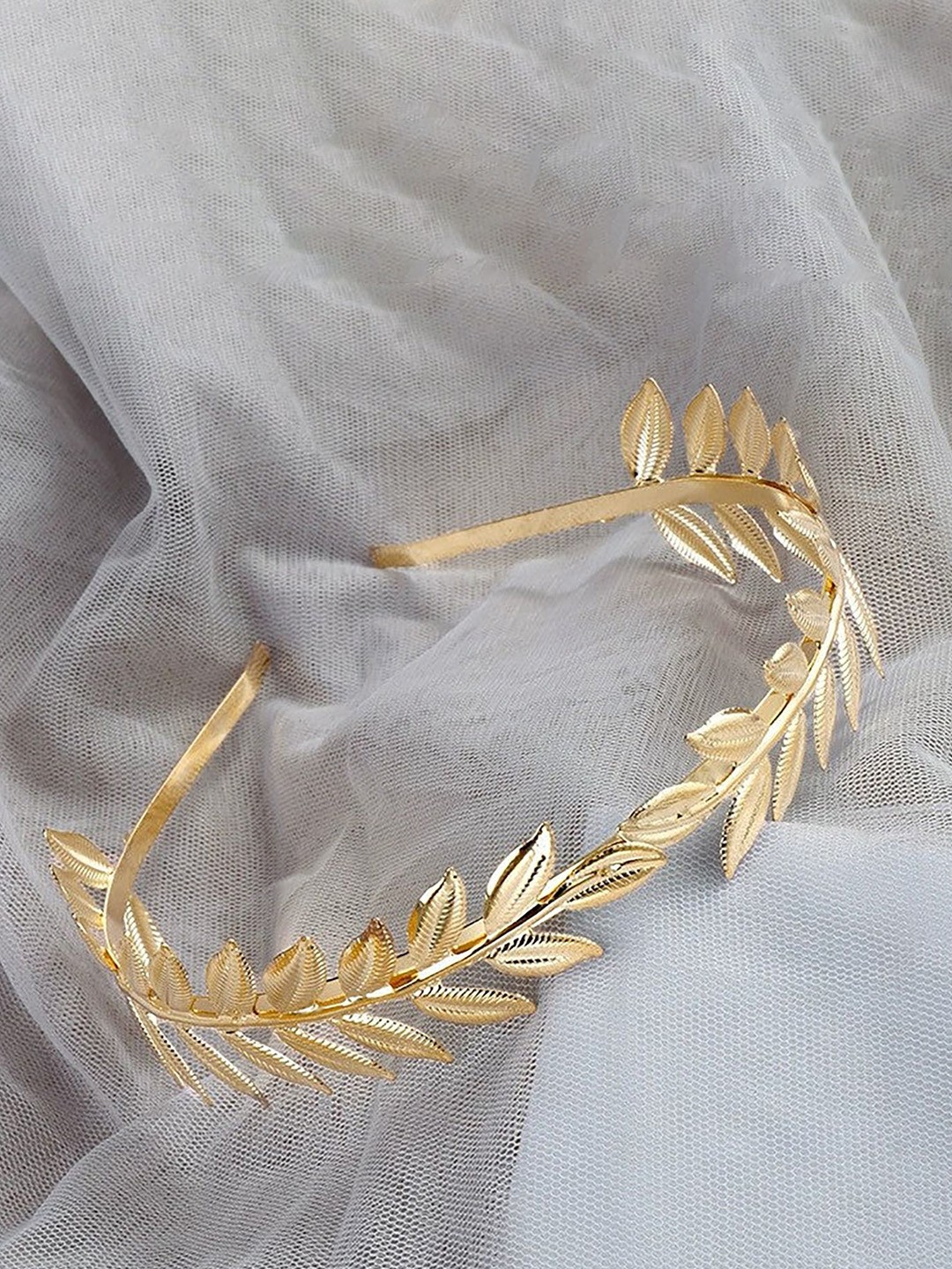 

SYGA Women Leaf-Design Metal Hairband, Gold
