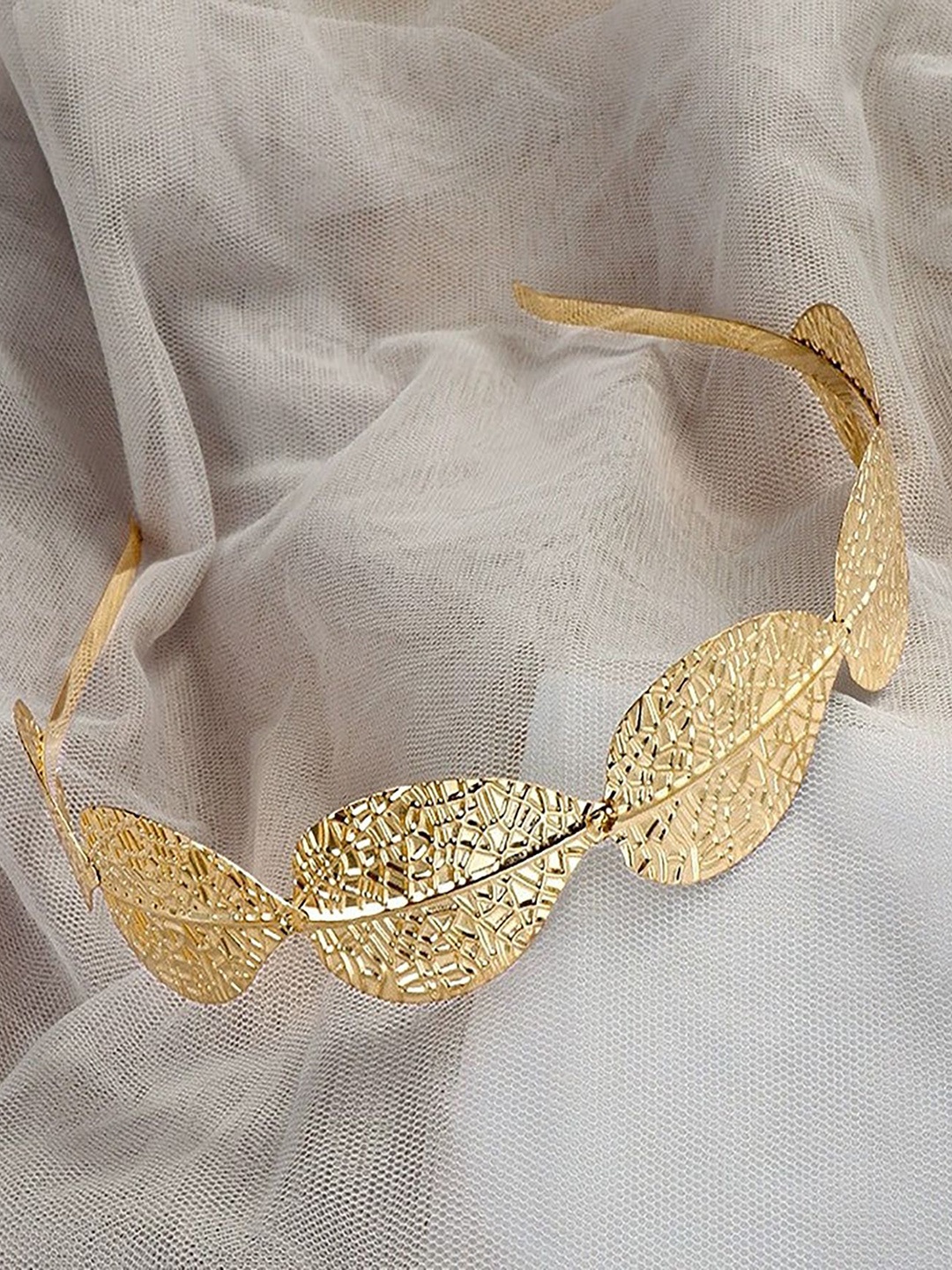 

SYGA Women Leaf-Design Metal Hairband, Gold