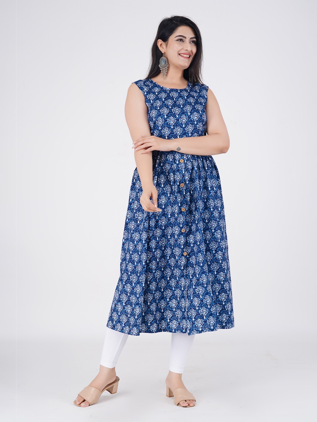 

BAESD Women Ethnic Motifs Printed Kurtas, Navy blue