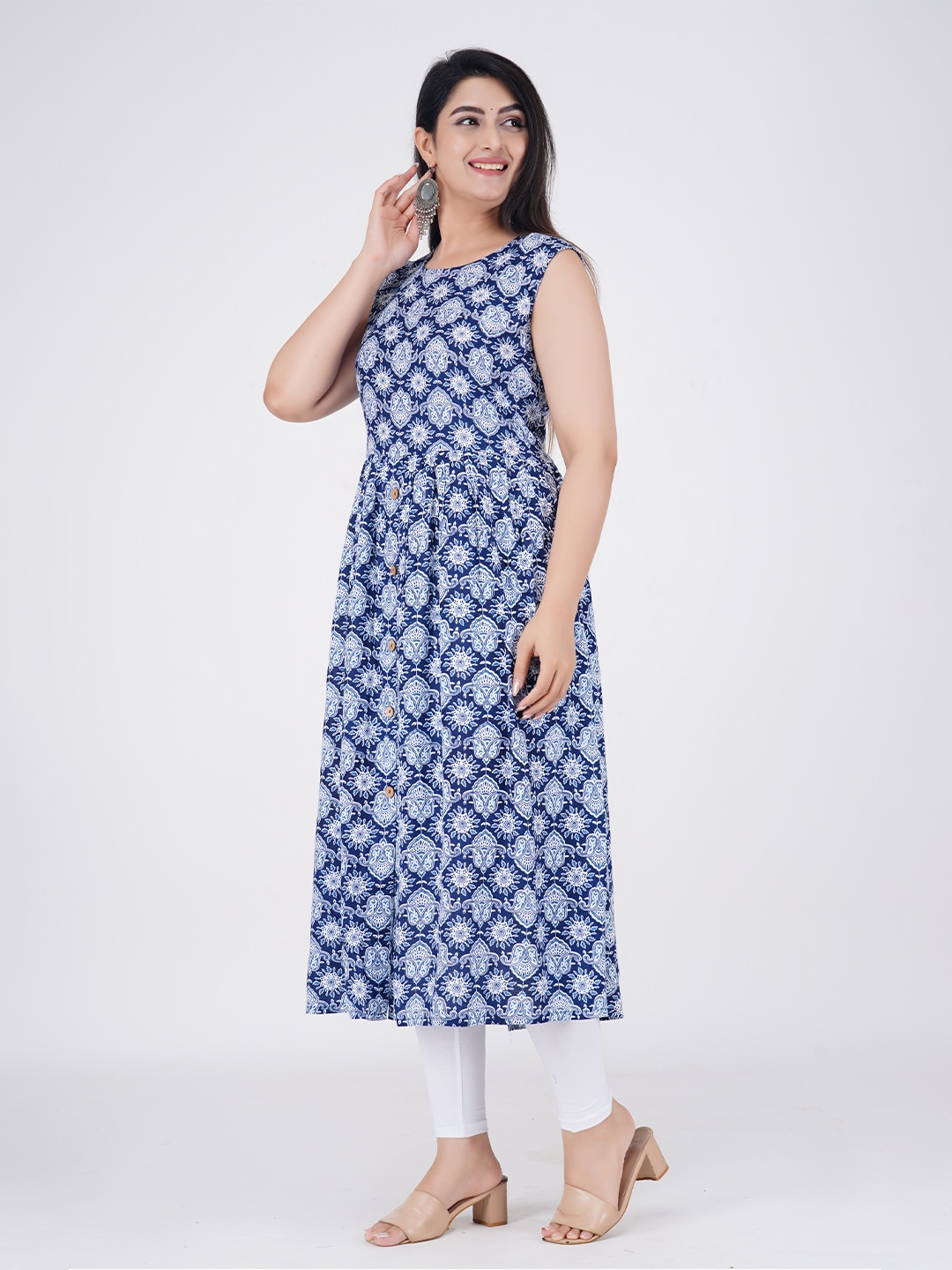 

BAESD Women Ethnic Motifs Printed Kurtas, Blue