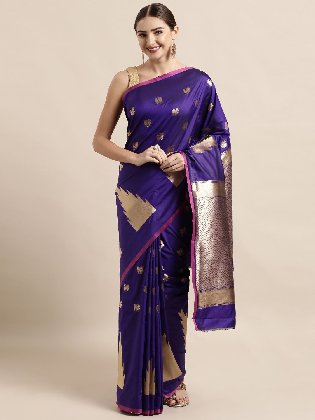 

VASTRANAND Woven Design Zari Banarasi Saree, Blue