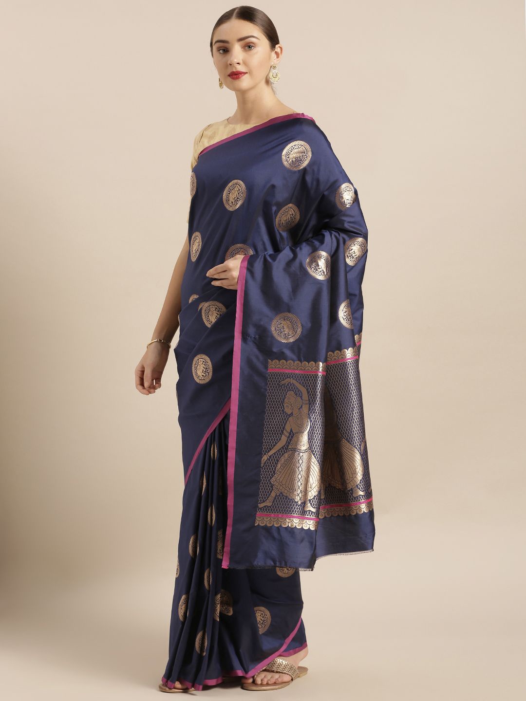 

VASTRANAND Woven Design Zari Banarasi Saree, Blue