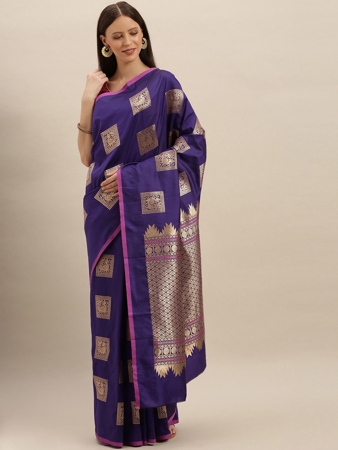 

VASTRANAND Woven Design Zari Banarasi Saree, Blue