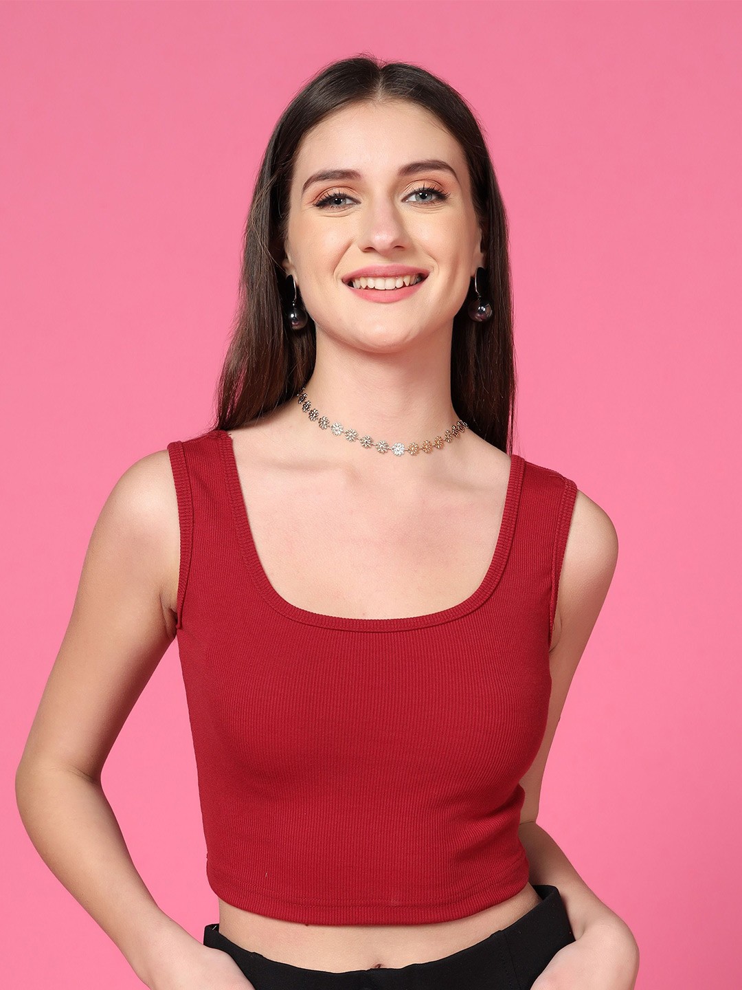 

TAGDO Crop Top, Maroon
