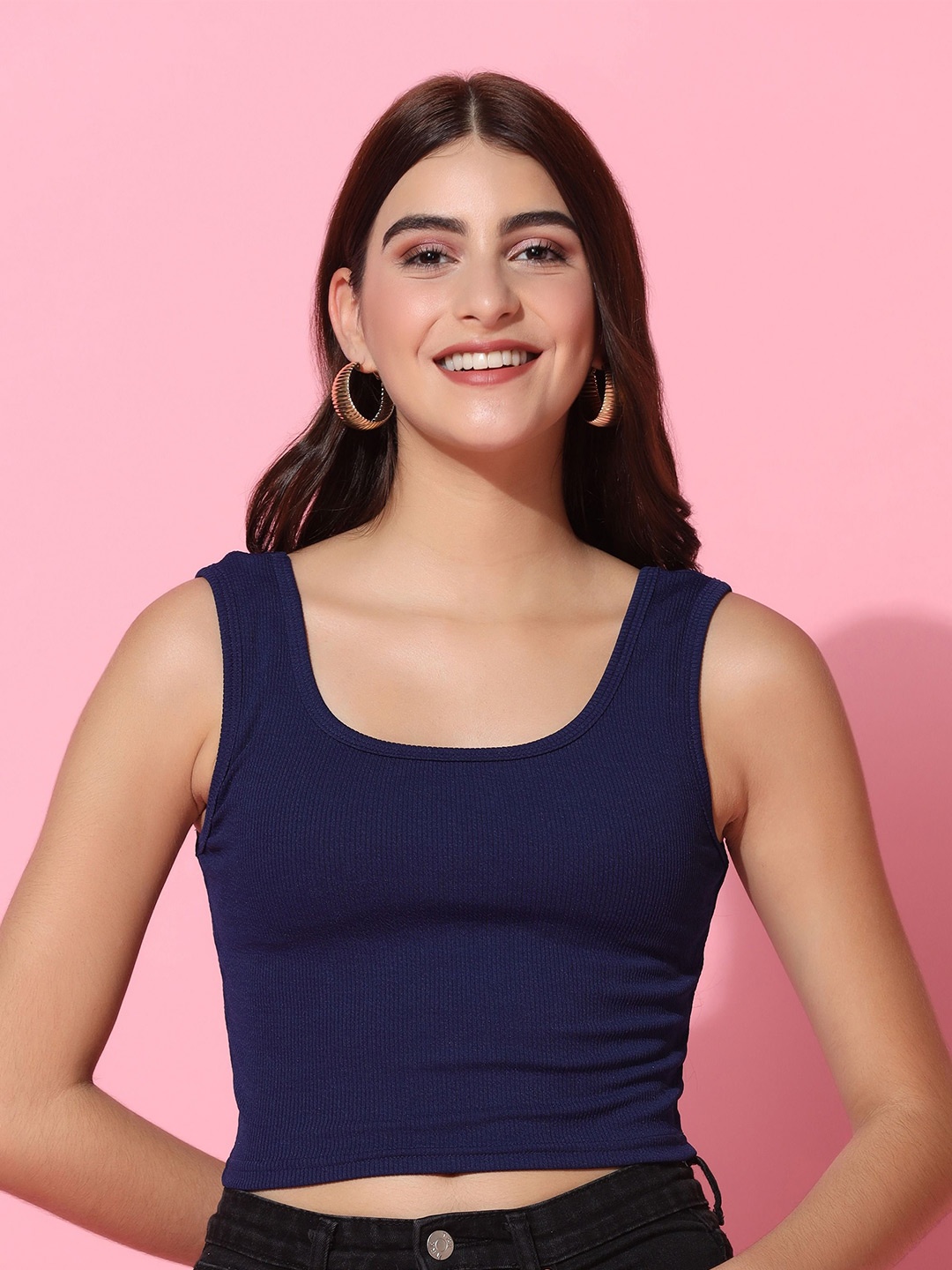 

TAGDO Tank Crop Top, Navy blue