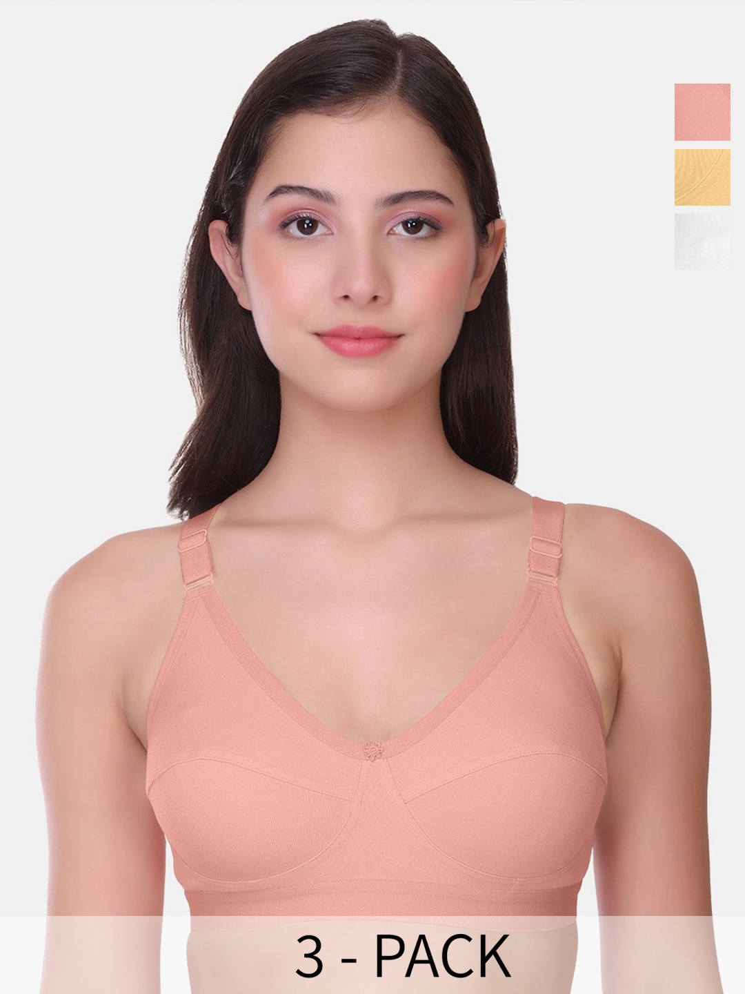 

POOJA RAGENEE Pack Of 3 Women Full Coverage Bra, Rose