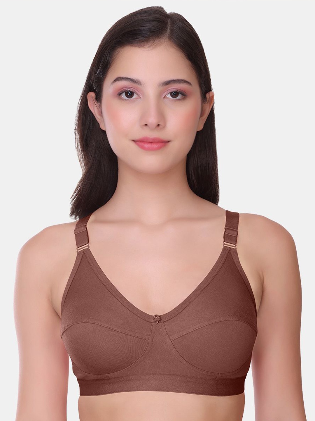 

POOJA RAGENEE Solid Non Padded T-Shirt Bra, Brown