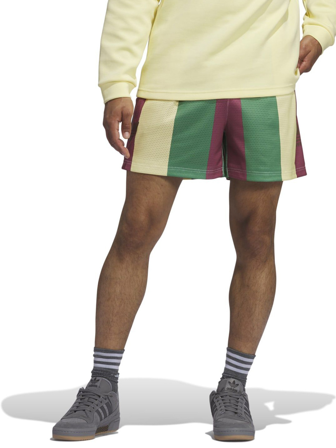 

ADIDAS Originals Men Striped Colourblocked Shorts, Red