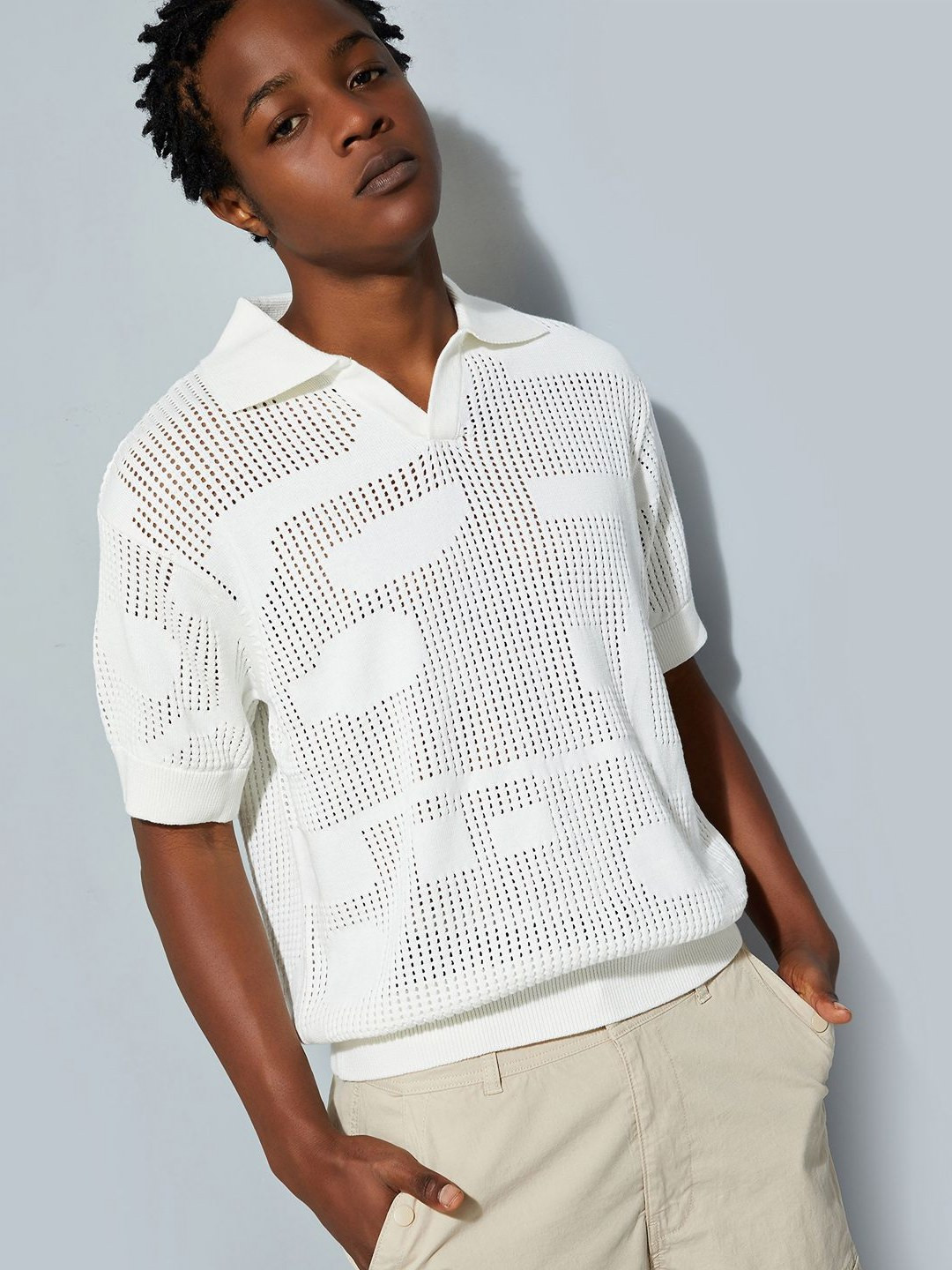 

max URB_N Men Oversized Lazer Cut Polo T-shirt, Green