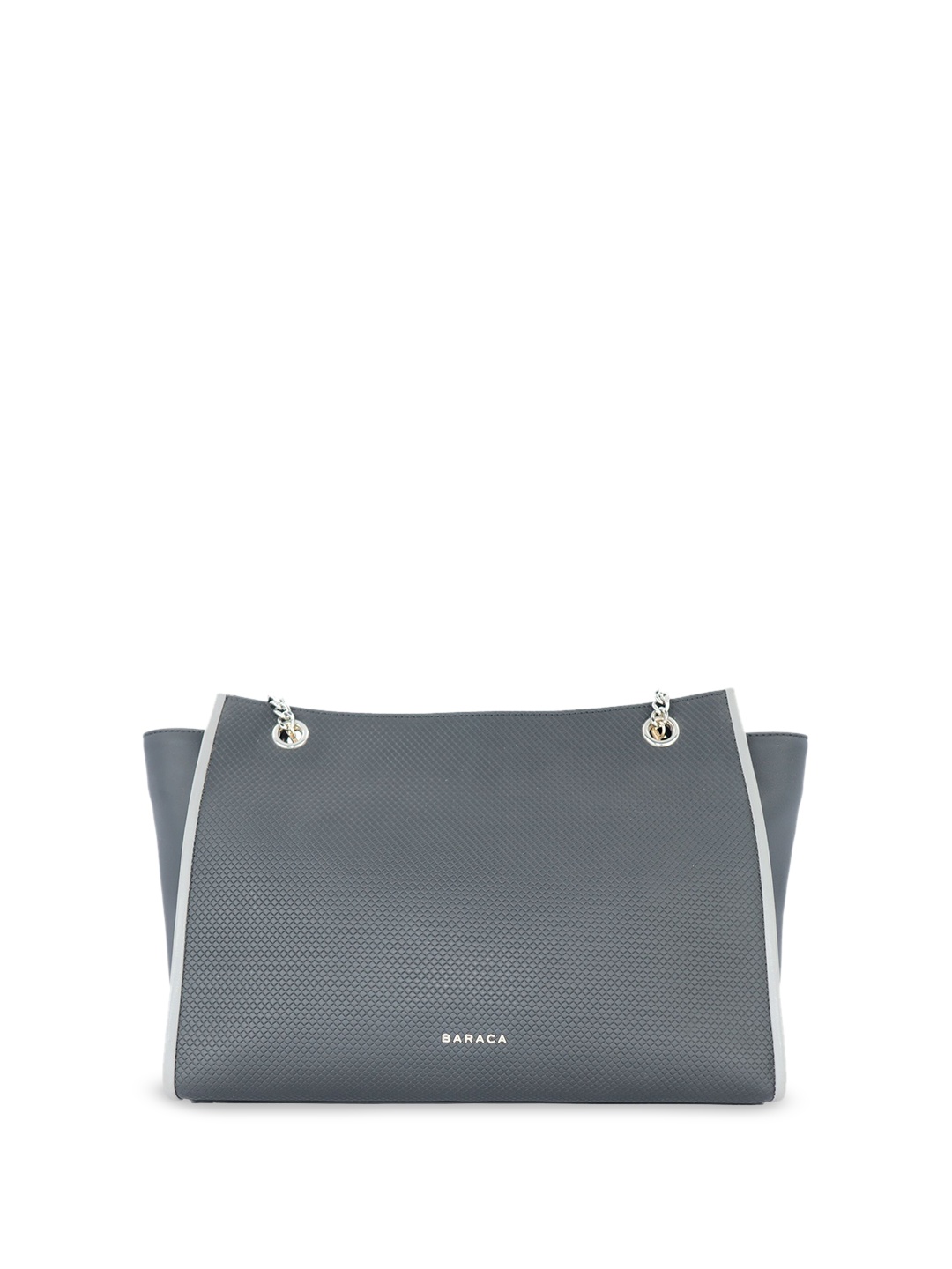 Baraca Leather Oversized Structured Handheld Bag, Black