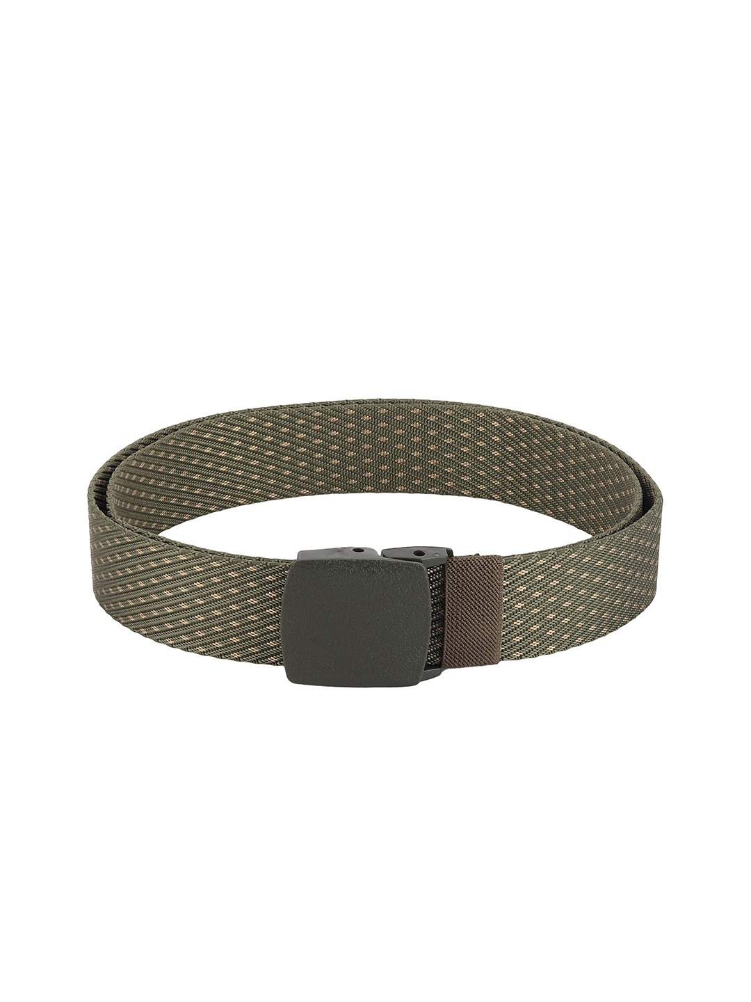 

The Roadster Lifestyle Co. Men Textured Slider Buckle Closure Belt, Green