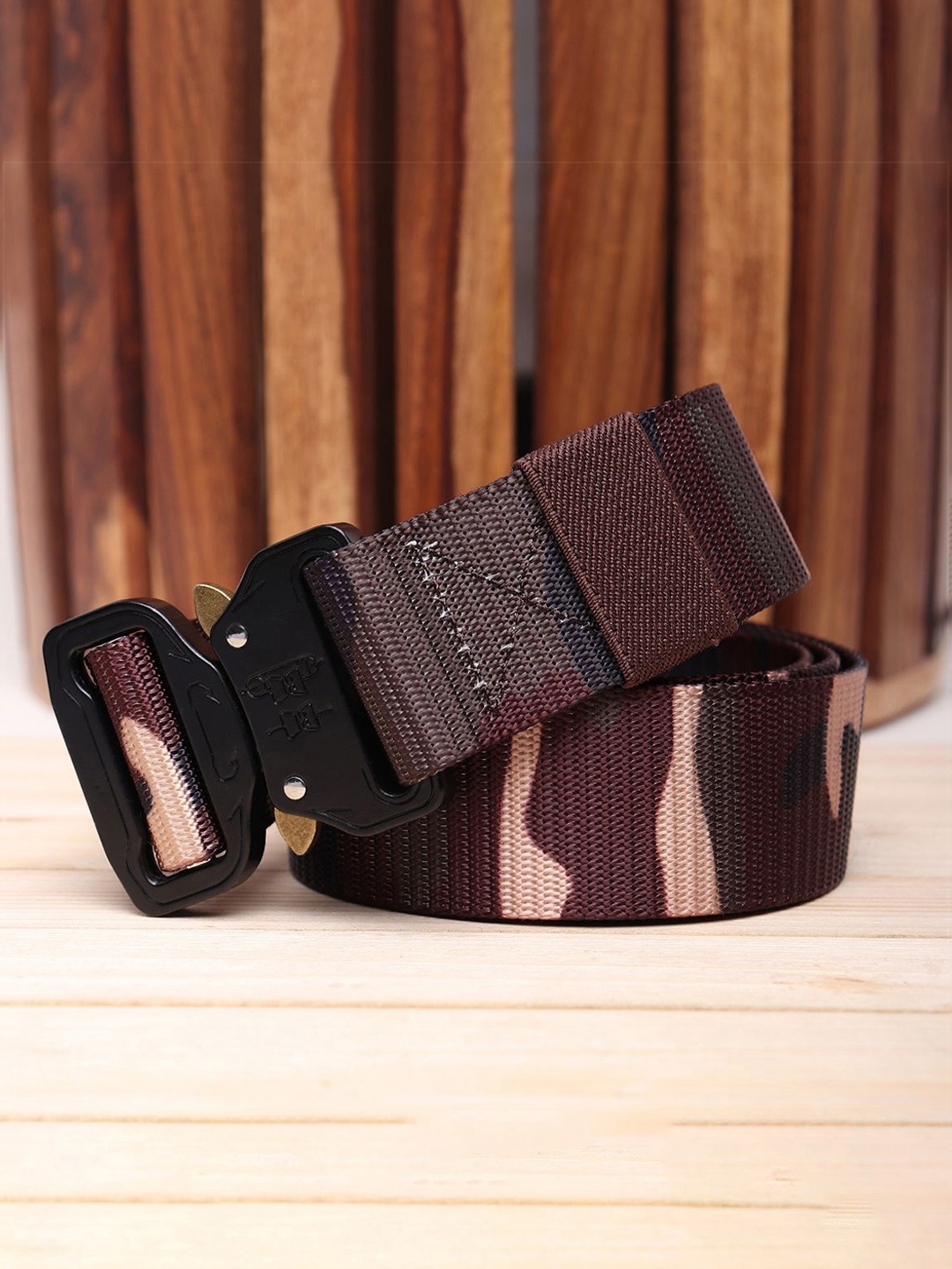 

The Roadster Lifestyle Co. Men Textured Interlock Closure Belt, Brown