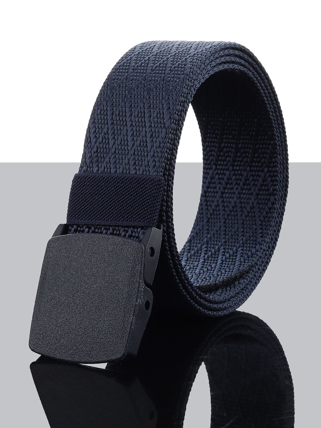 

The Roadster Lifestyle Co. Men Textured Slider Buckle Closure Belt, Blue
