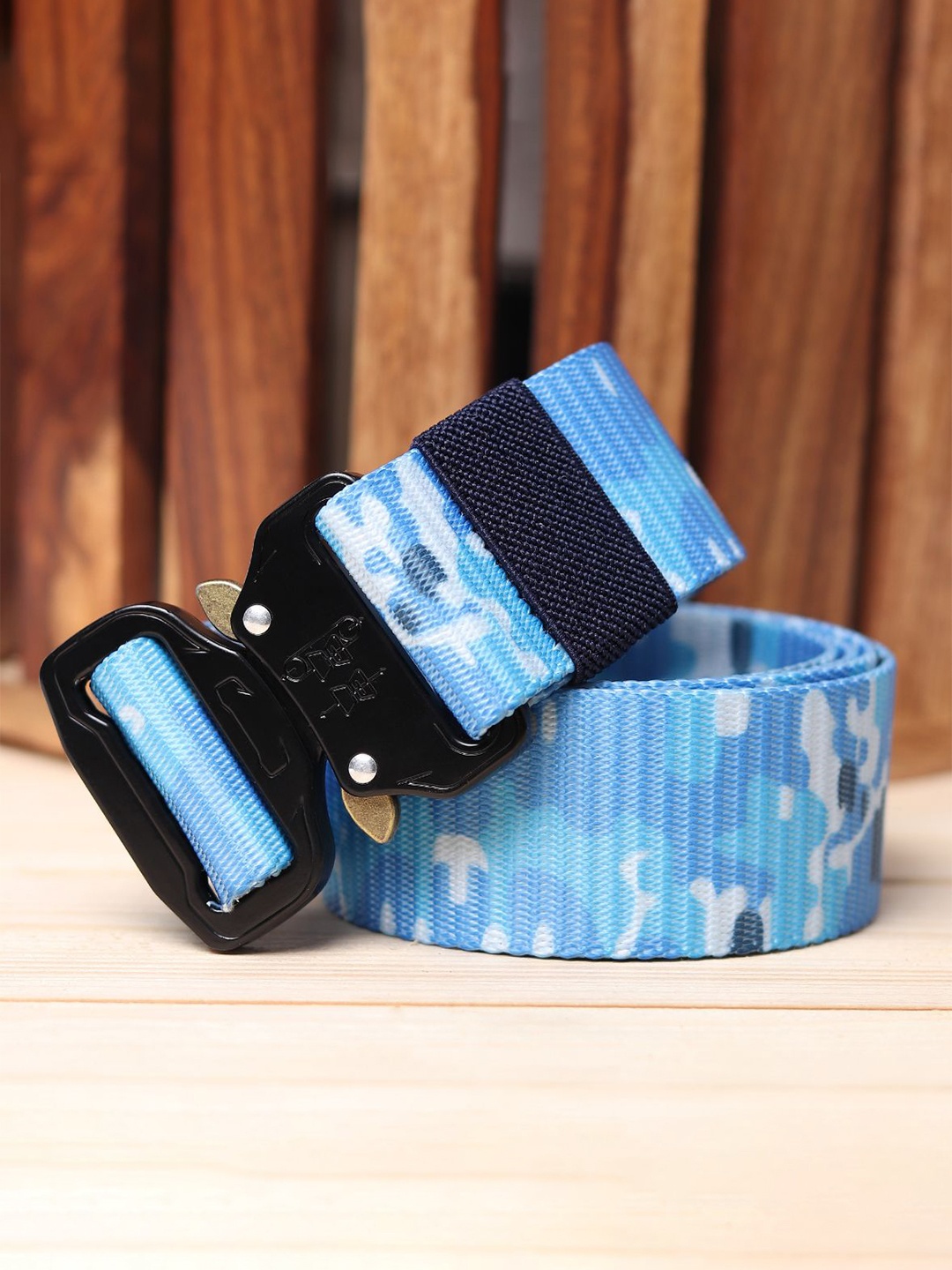 

The Roadster Lifestyle Co Men Printed Casual Belt, Blue
